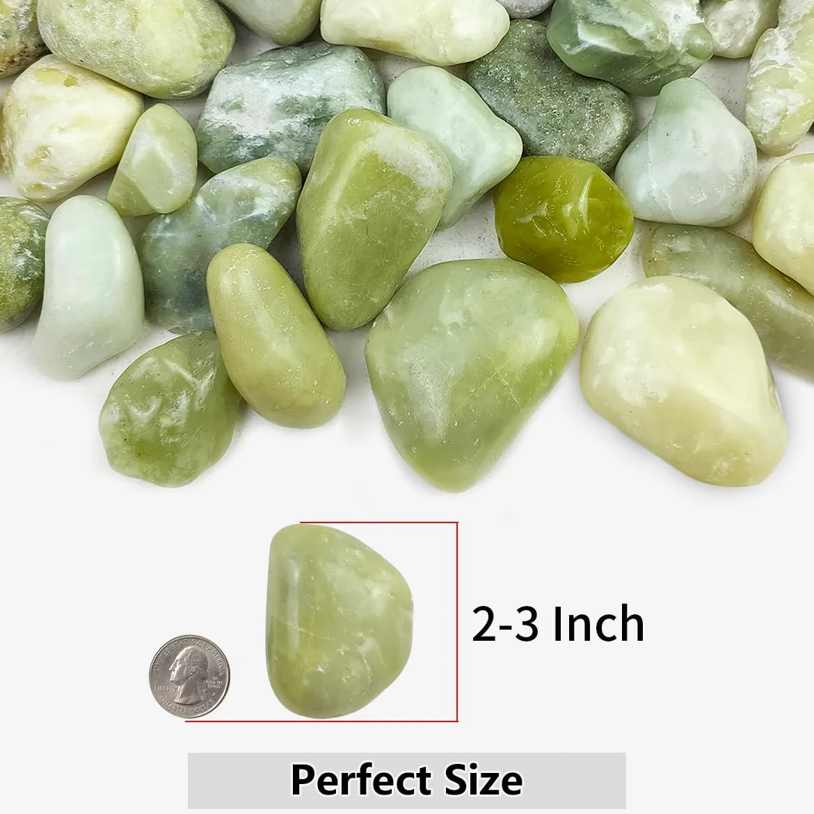 YISZM Pierres de rivière en jade de 9 kg pour aménagement paysager, galets naturels de 5 à 7,6 cm pour plantes d'intérieur, pierres décoratives polies pour remplissage de vase, aquariums, jardin