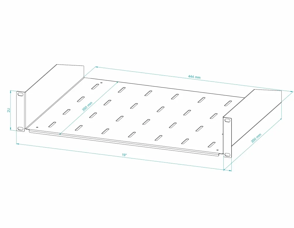 Baie de Brassage ECO 19 Pouces 2U 350mm Rack Serveur en Acier