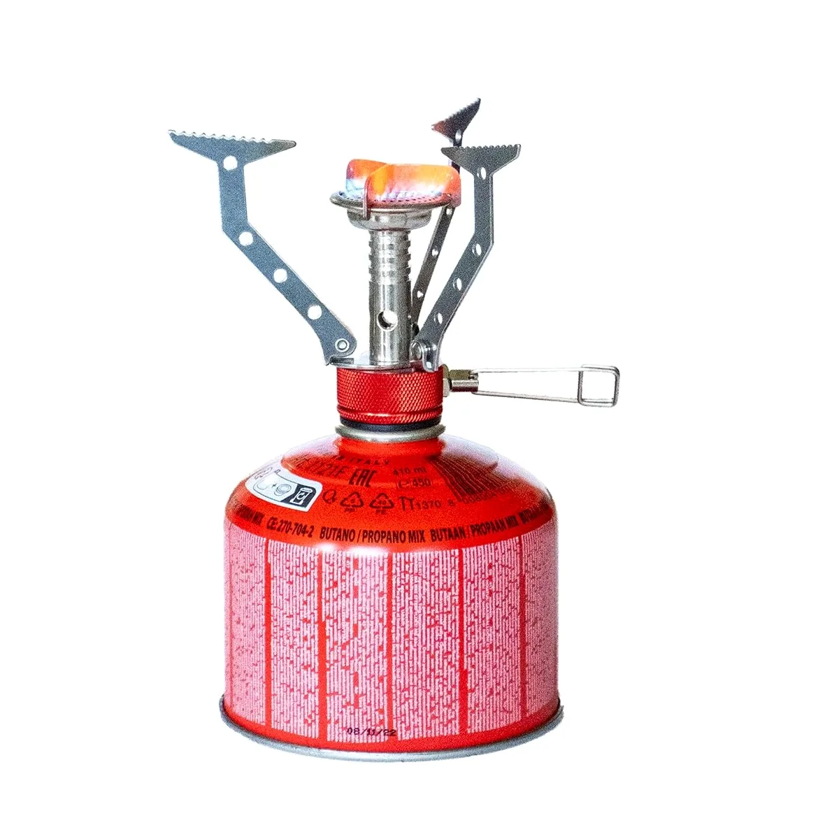KEMPER - Réchaud gaz Portable 4.5 KW + 4 Cartouches gaz Butane Propane 230gr - Mini brûleur randonnée Anti-Vent Pliable & Léger Camping Haute Montagne
