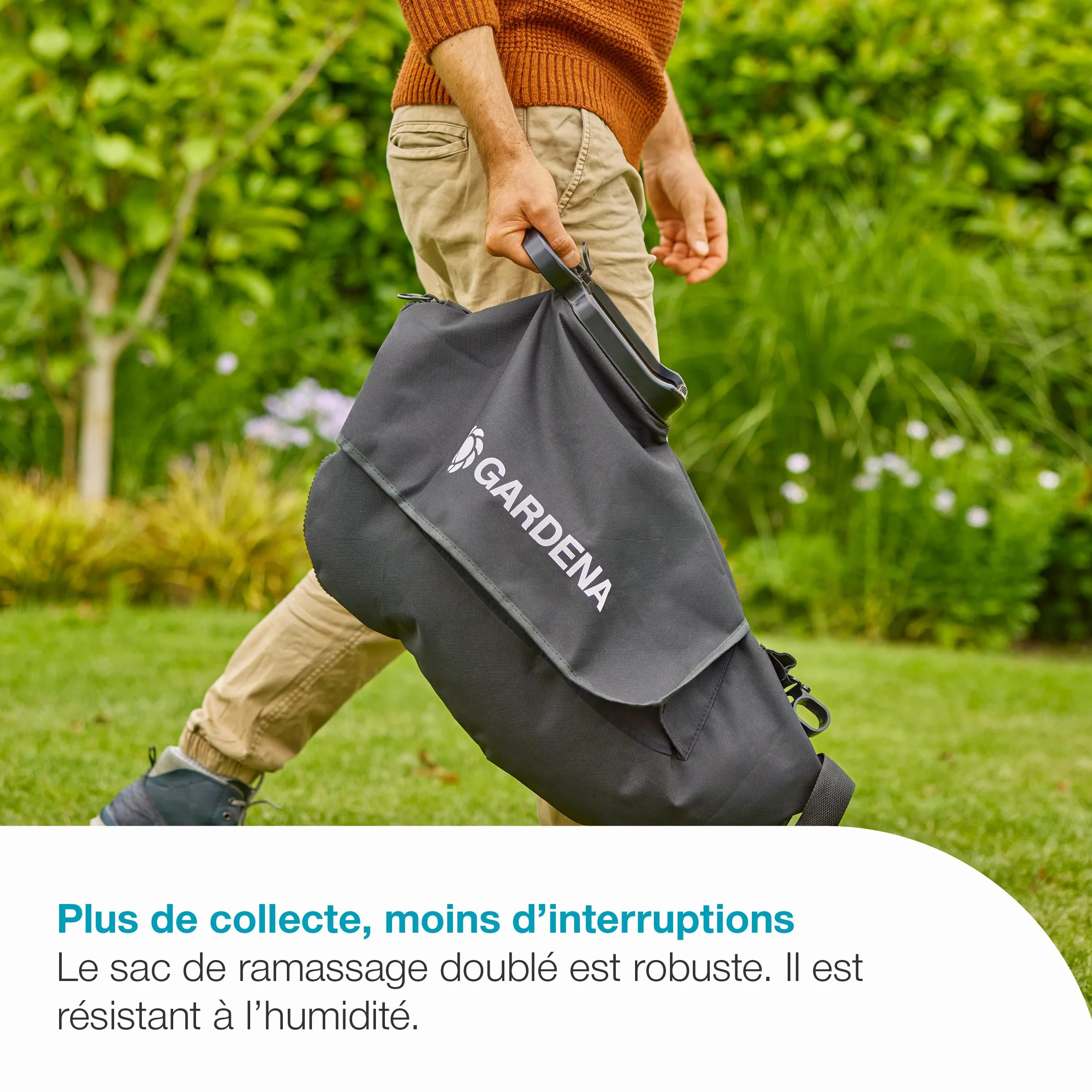Gardena Aspirateur souffleur broyeur 3-en-1 PowerJet Collect 18V P4A - sans chargeur ni batterie: Flux d’air puissant , Changement de mode rapide , Vitesse réglable , Sac de ramassage (14895-55)