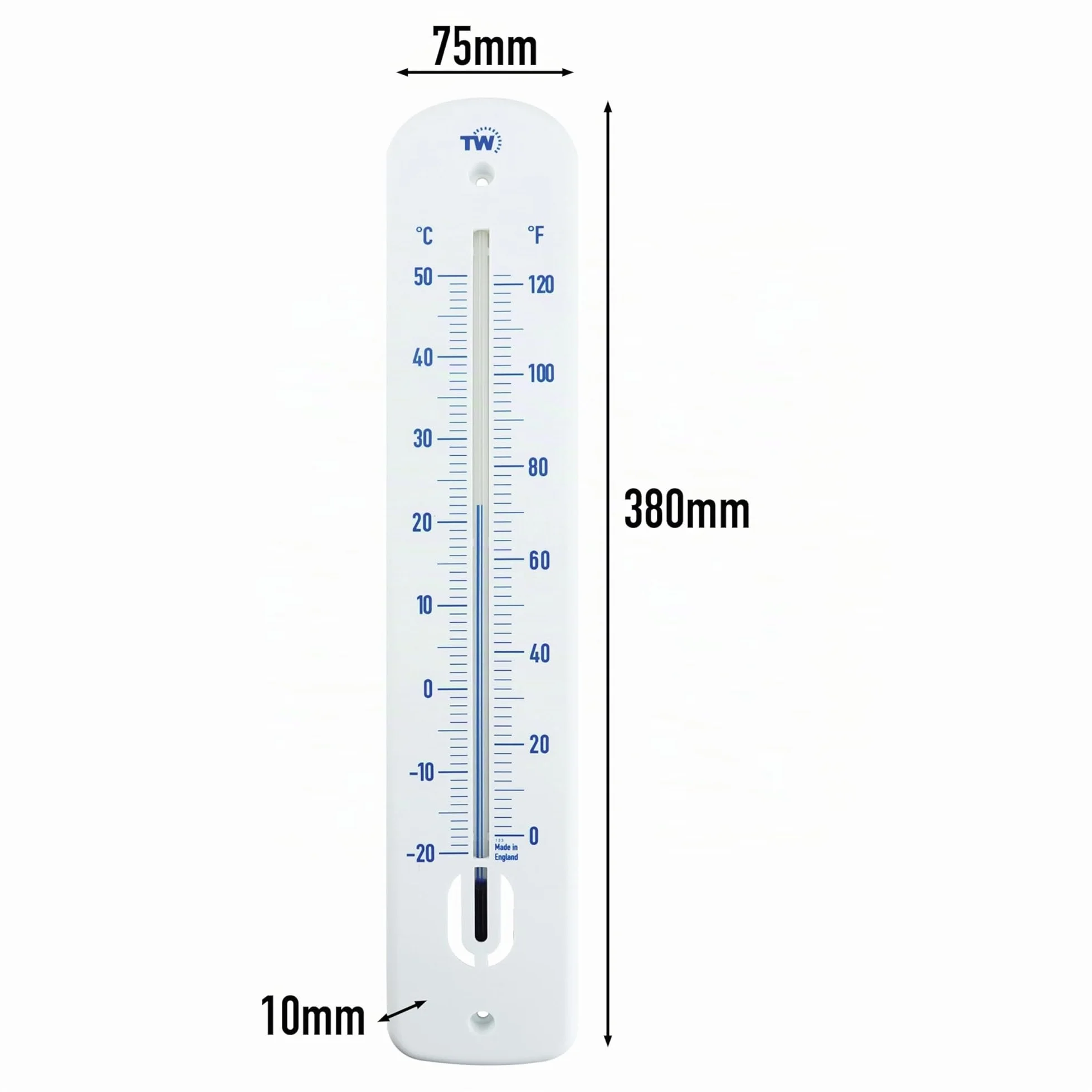 Grand thermomètre extérieur jardin 380 mm pour serre, patio, terrasse