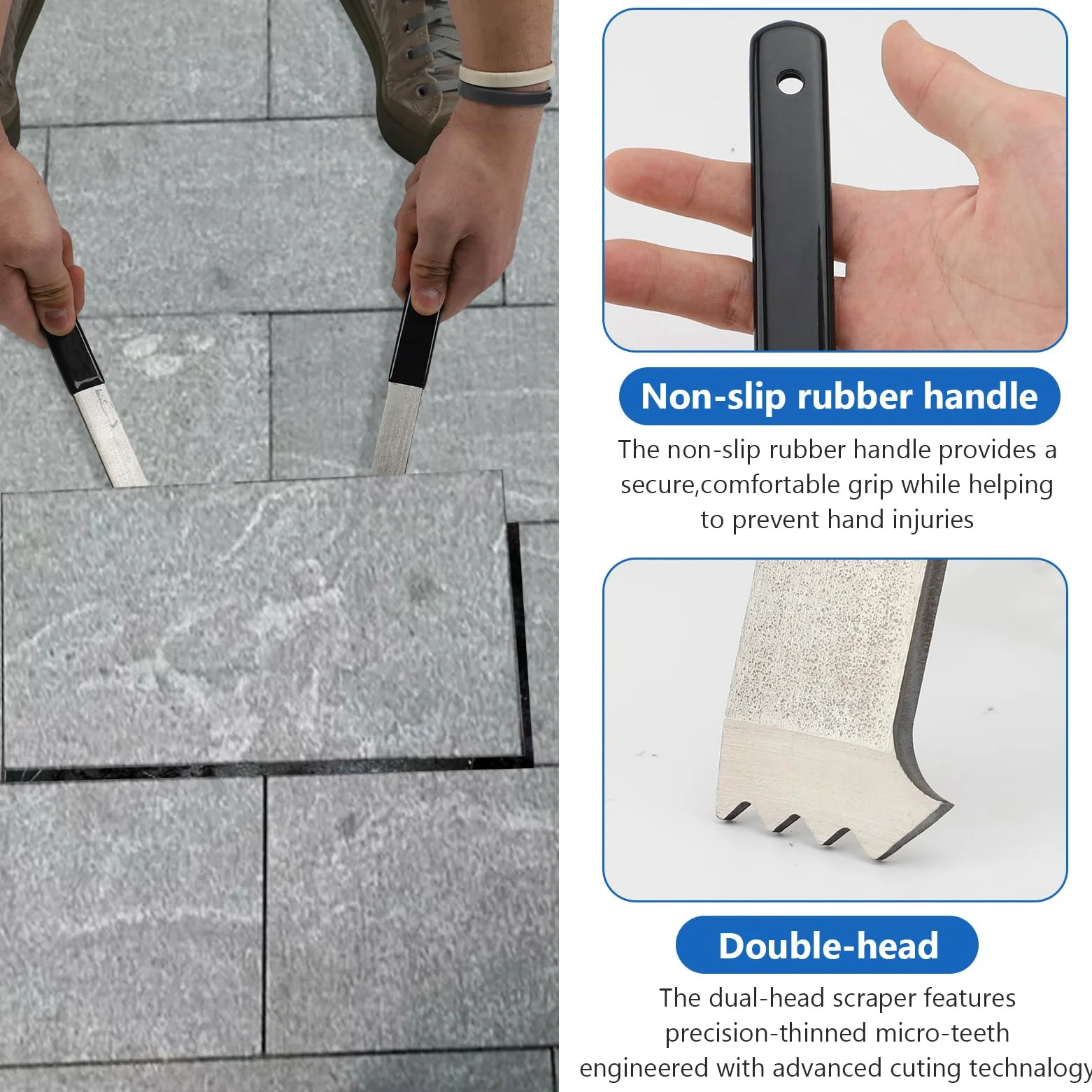 Yosoo Health Gear Lot de 2 extracteurs de pavés, outil de retrait de pavé, grattoir à double joint pour briques, pierres, blocs de pavés, outil d'extraction pour jardin, pelouse, cour, patio, pavé