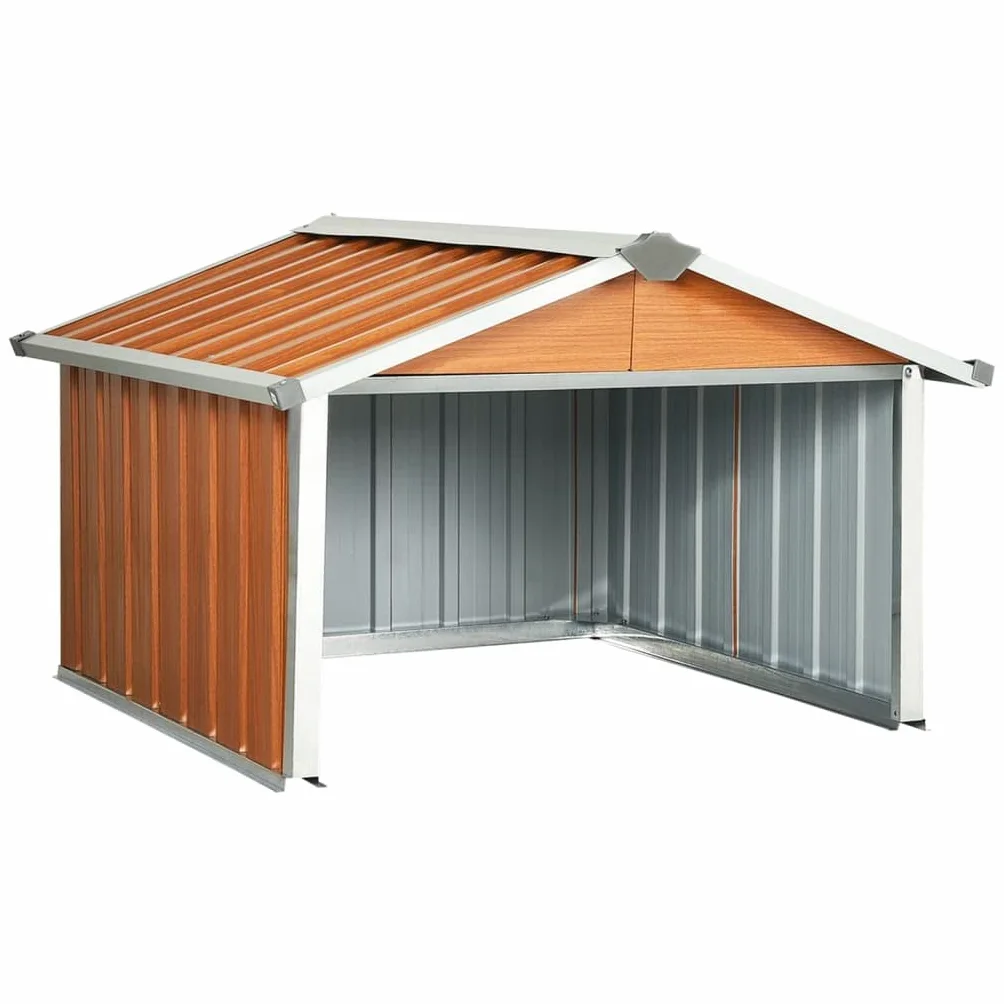 vidaXL Garage Tondeuse à Gazon 92 x 97 x 63 cm Acier galvanisé Marron