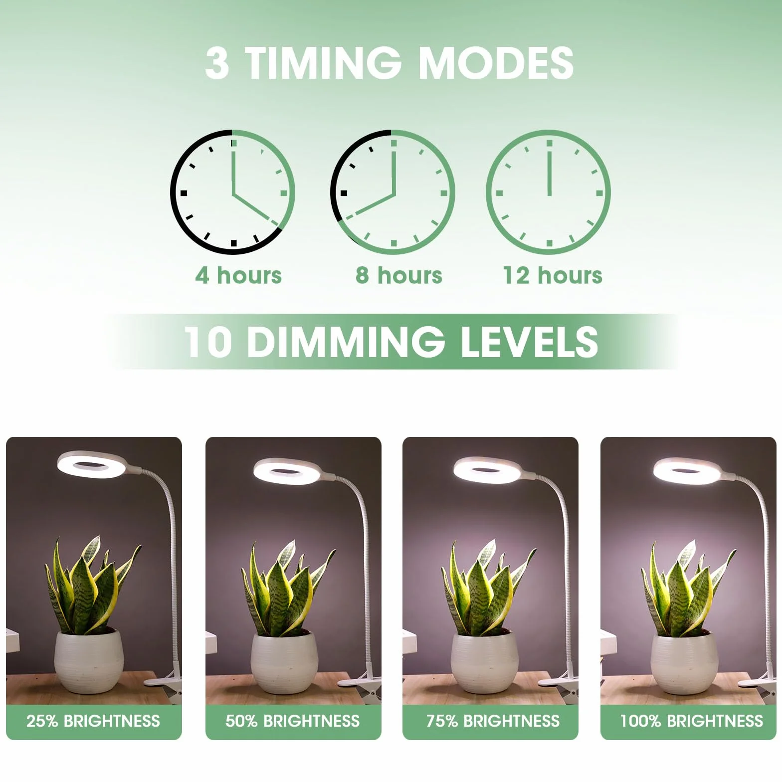 Lampe Horticole LED Spectre Complet 10W 56 LED Grow Light pour Plantes Intérieur