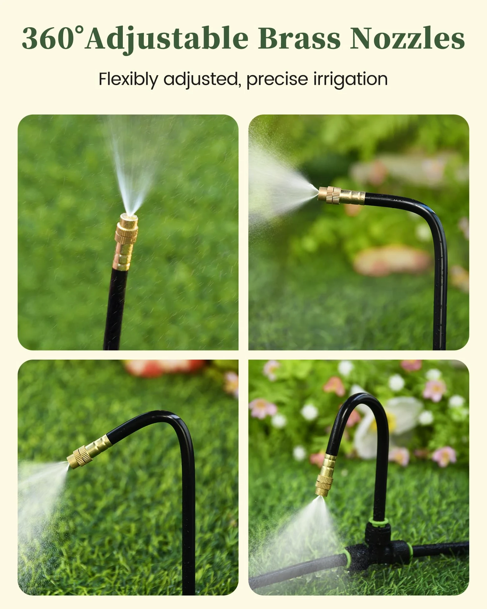 RAINPOINT Système d'irrigation goutte à goutte réglable à 360°, système d'arrosage de jardin de 15 m avec 15 buses