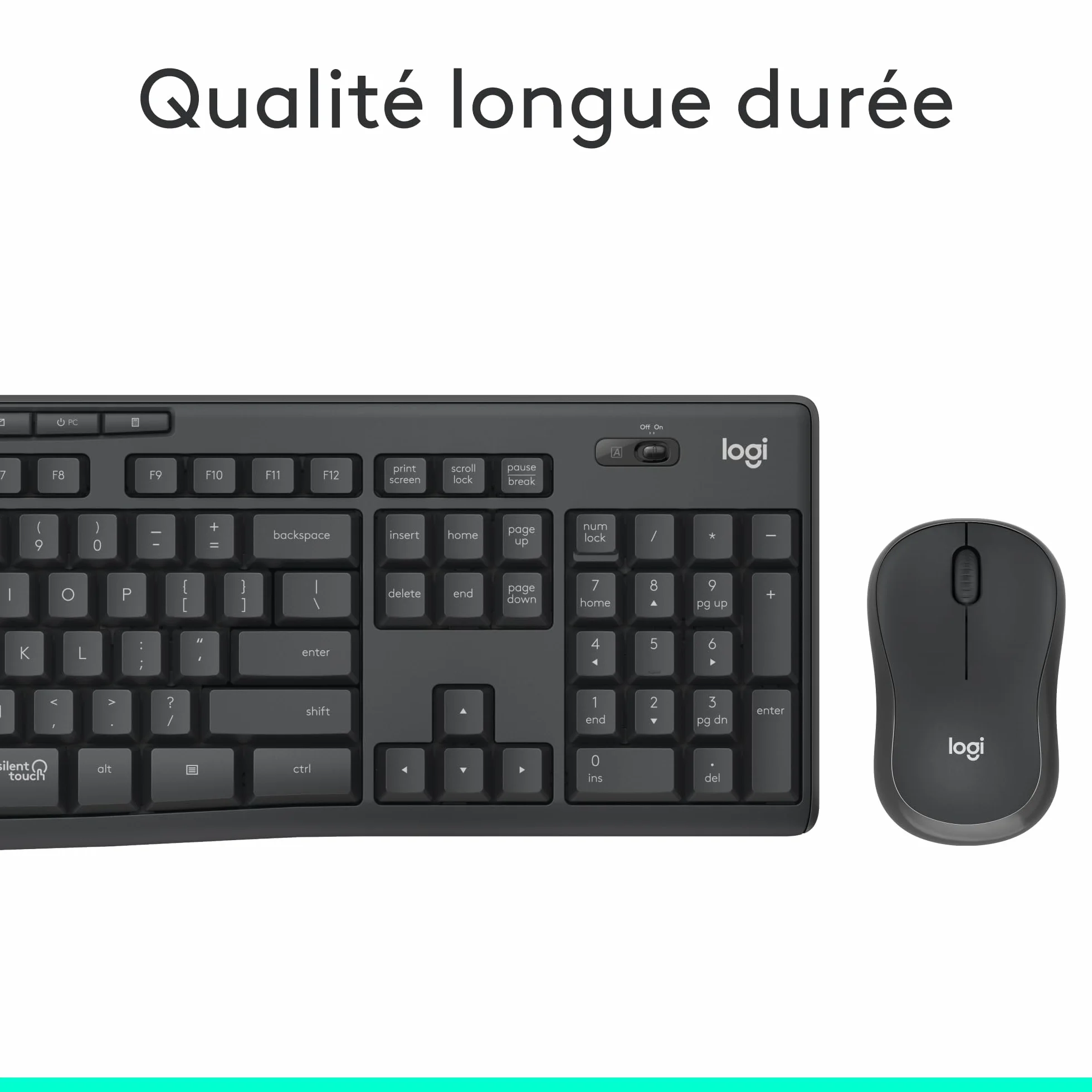 Logitech MK295 Silent ensemble souris et clavier sans fil SilentTouch AZERTY Français Gris