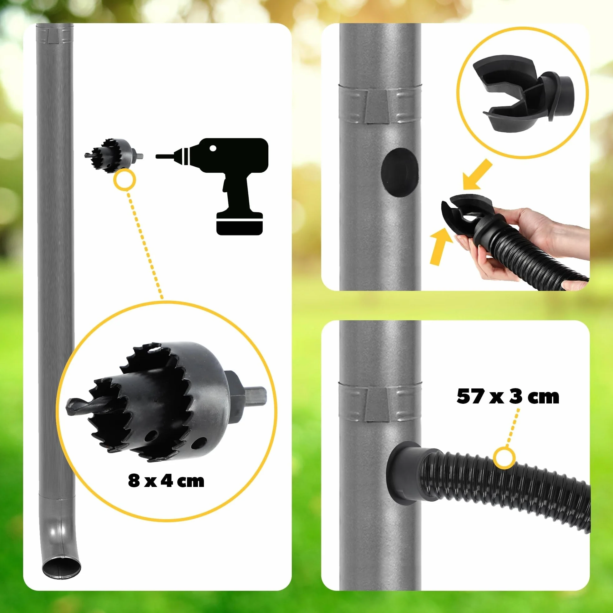 KADAX Récupérateur d'eau de Pluie 240 l Réservoir avec Robinet Résistant au Gel Crème