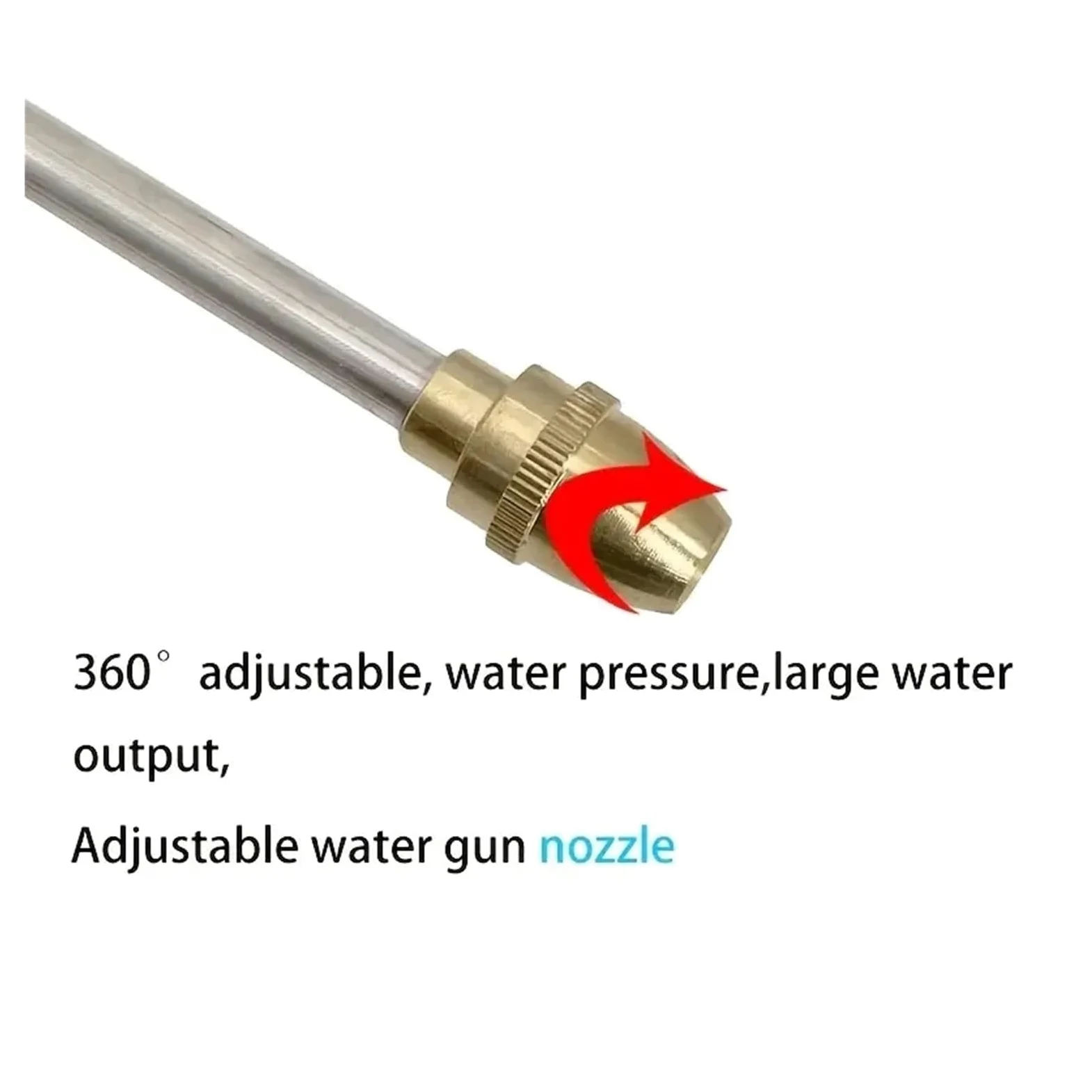 Pistolet d'arrosage avec embout multi-jets, Spray de jardin en métal 360, Joints laiton haute pression réglables, débit Variable, lavage voiture(Water Set)