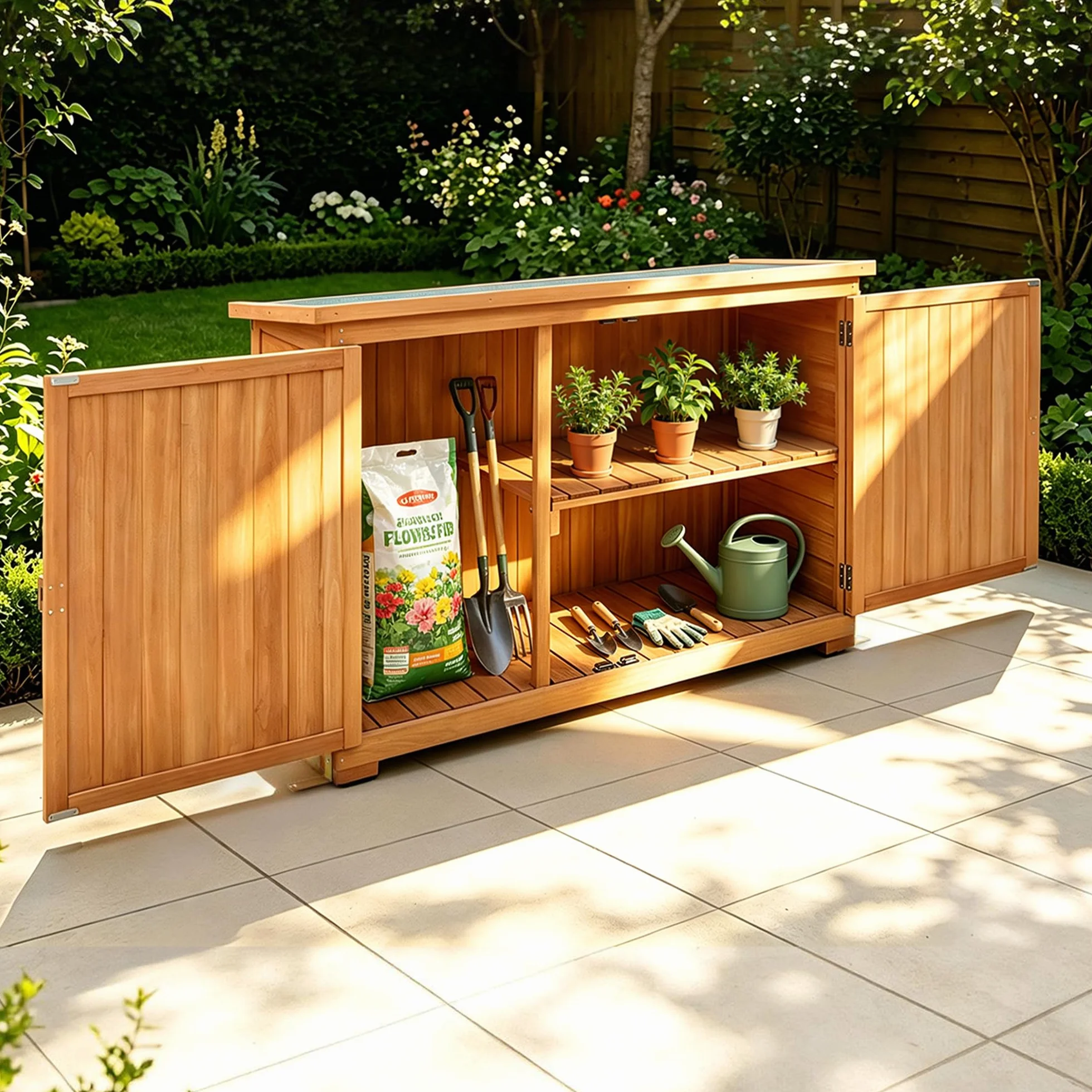 MCombo Armoire de Jardin Armoire d'extérieur Abri à Outils Bois