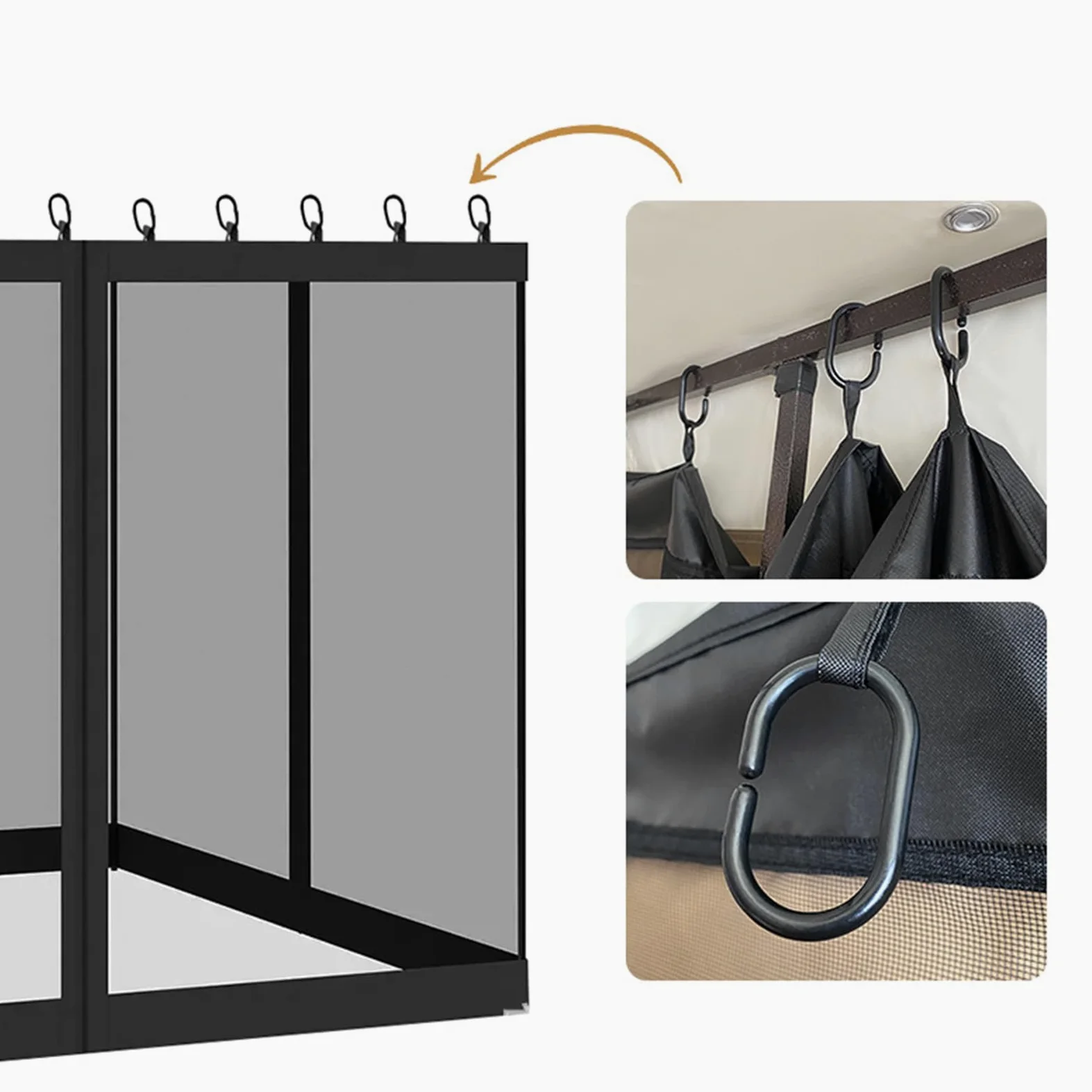 Filet De Canopée pour Patio 4 Pièces Pare-Anti-Moucherons Ventilées | pare-pour tonnelle Pour Extérieur, Jardin, Terrasse, Balcon, Camping, Tente, Pique-Nique, Camping-Car,