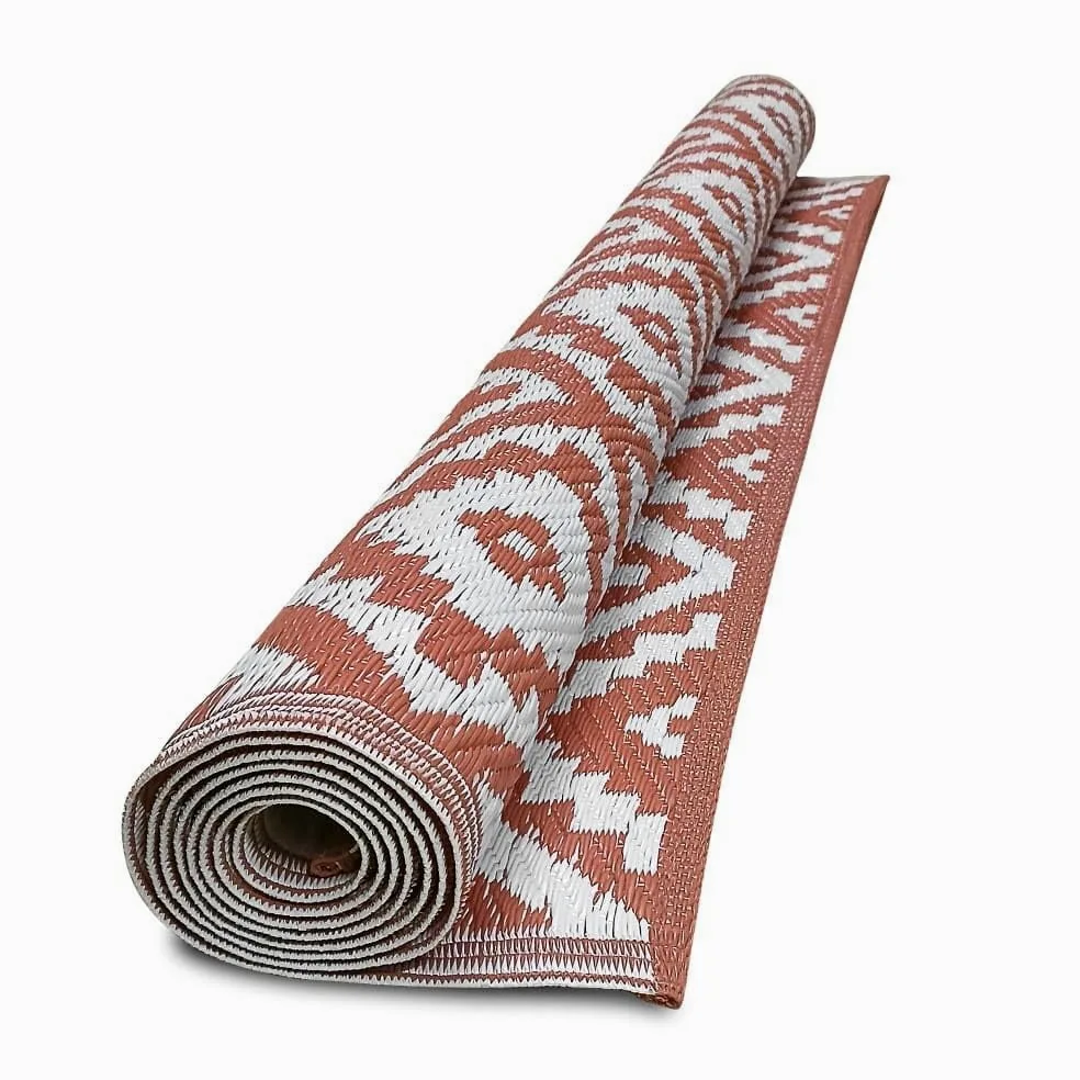 TERRE JARDIN Tapis extérieur réversible pour Balcon et terrasse Terracotta - 160 x 240 - Terracotta