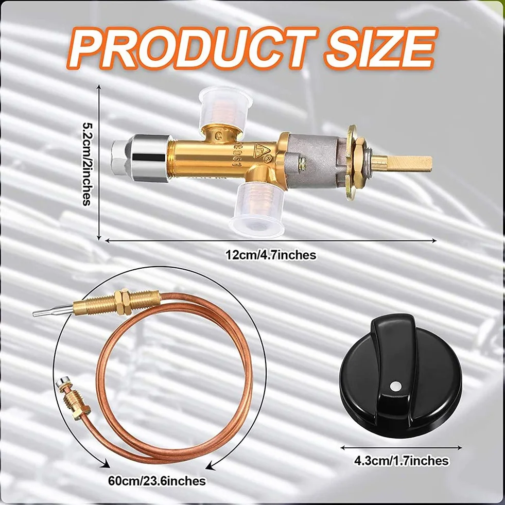 Kit Soupape de Contrôle de Sécurité Gaz GPL Basse Pression Panne Cheminée Thermocouple 5/8-18UNF