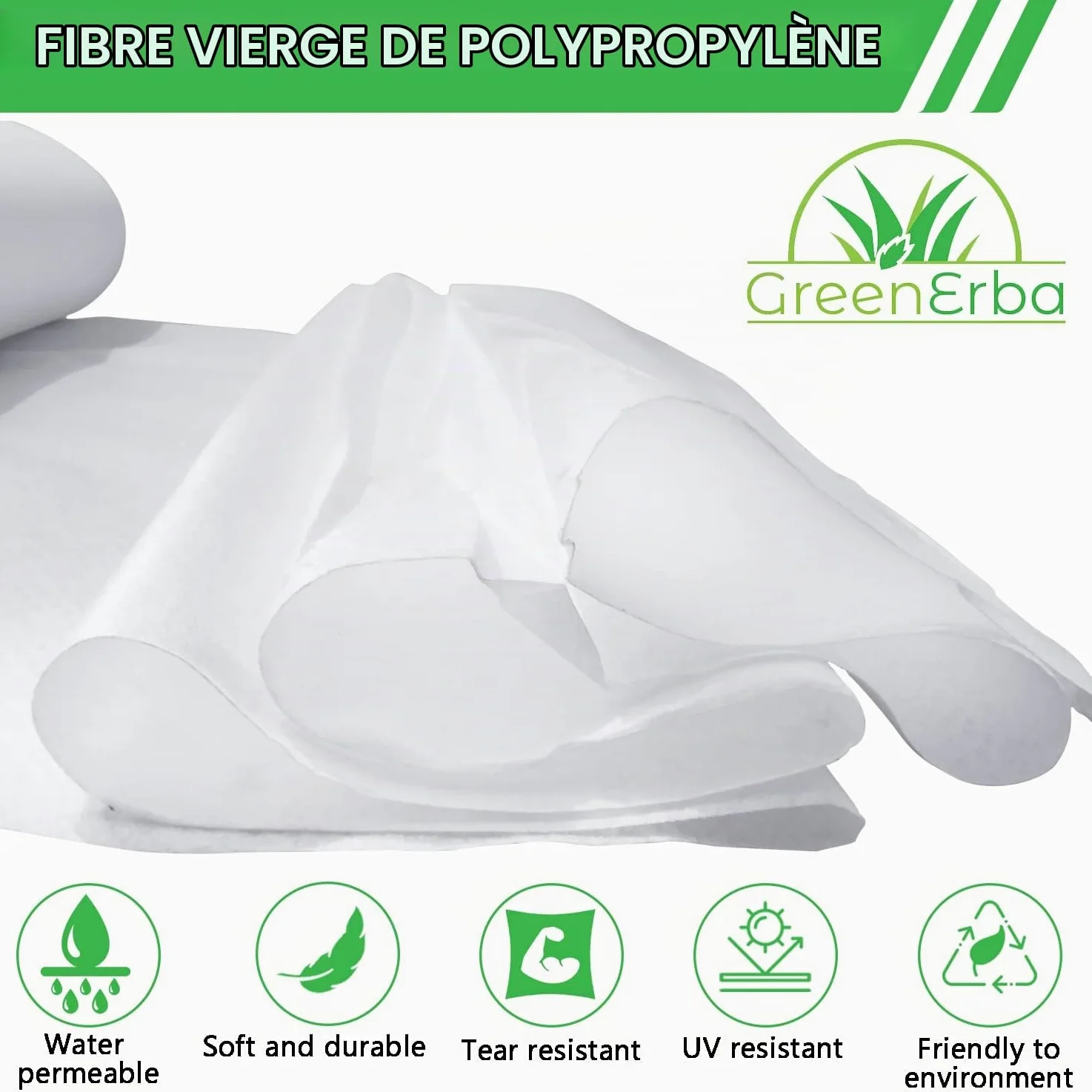 Géotextile PP 200 g/m² Classe 5, Feutre de Drainage, 1 m × 30 m | Toile Perméable Haute Résistance, Stabilisée UV, Limite Mauvaises Herbes. Piscine, Terrasse, Jardin, Bassin, Gravier/Gazon
