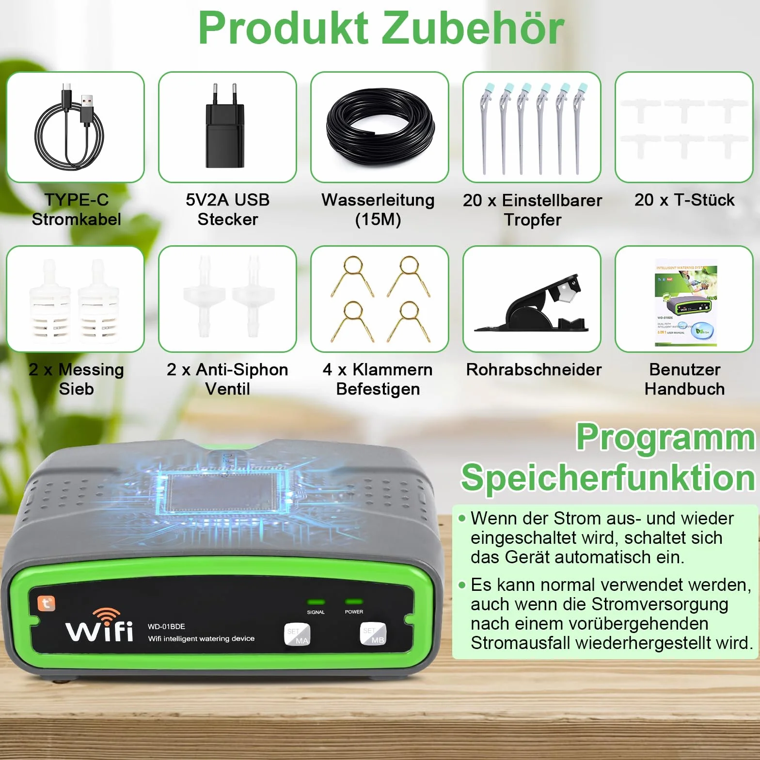 GuKKK Système d'irrigation Goutte à Goutte Automatique WiFi avec Pompe Double, Kit d'irrigation Intérieur Contrôle à APP - Volume d'eau Réglable pour Vacances, Prend en charge jusqu'à 20 Pots