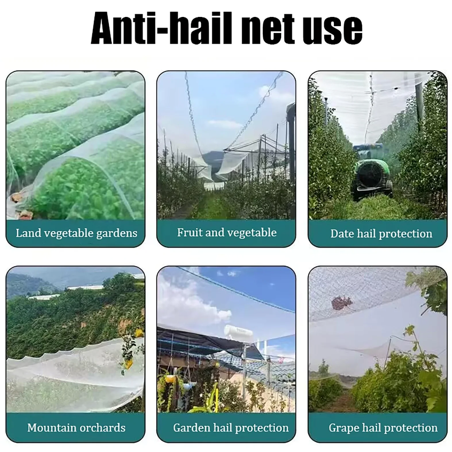 Filet Anti-grêle pour Jardin, Hail Garden Netting White Reusable Multiple Sizes HDPE