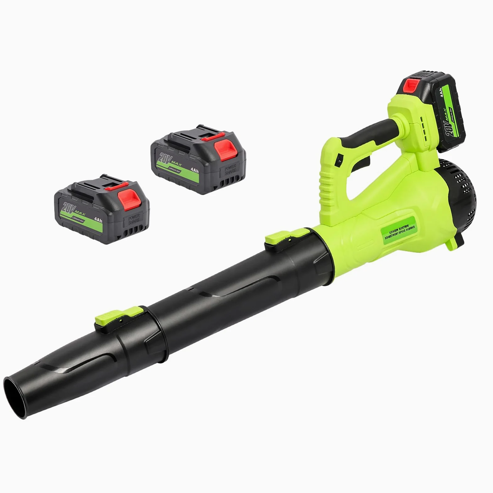 Souffleur de Feuilles sans Fil Nexalite 21V, 2x4Ah, 172 km/h, 6 Vitesses | 172 km/h + moteur 280W; 2 batteries 4Ah (30–40 min); 1,3 kg; 2 buses; jardin, allées, garage, voiture