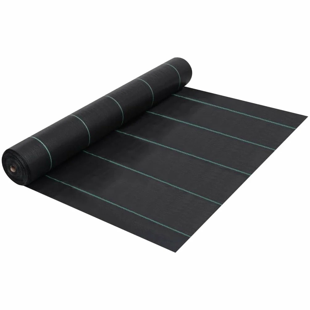 Toile de paillage Noir 2 x 50 m en polypropylène 60 g m2, géotextile stabilisé UV, Protection Anti Mauvaise Herbe, Feutre de Drainage pour Jardin, Potager, Serre et allée