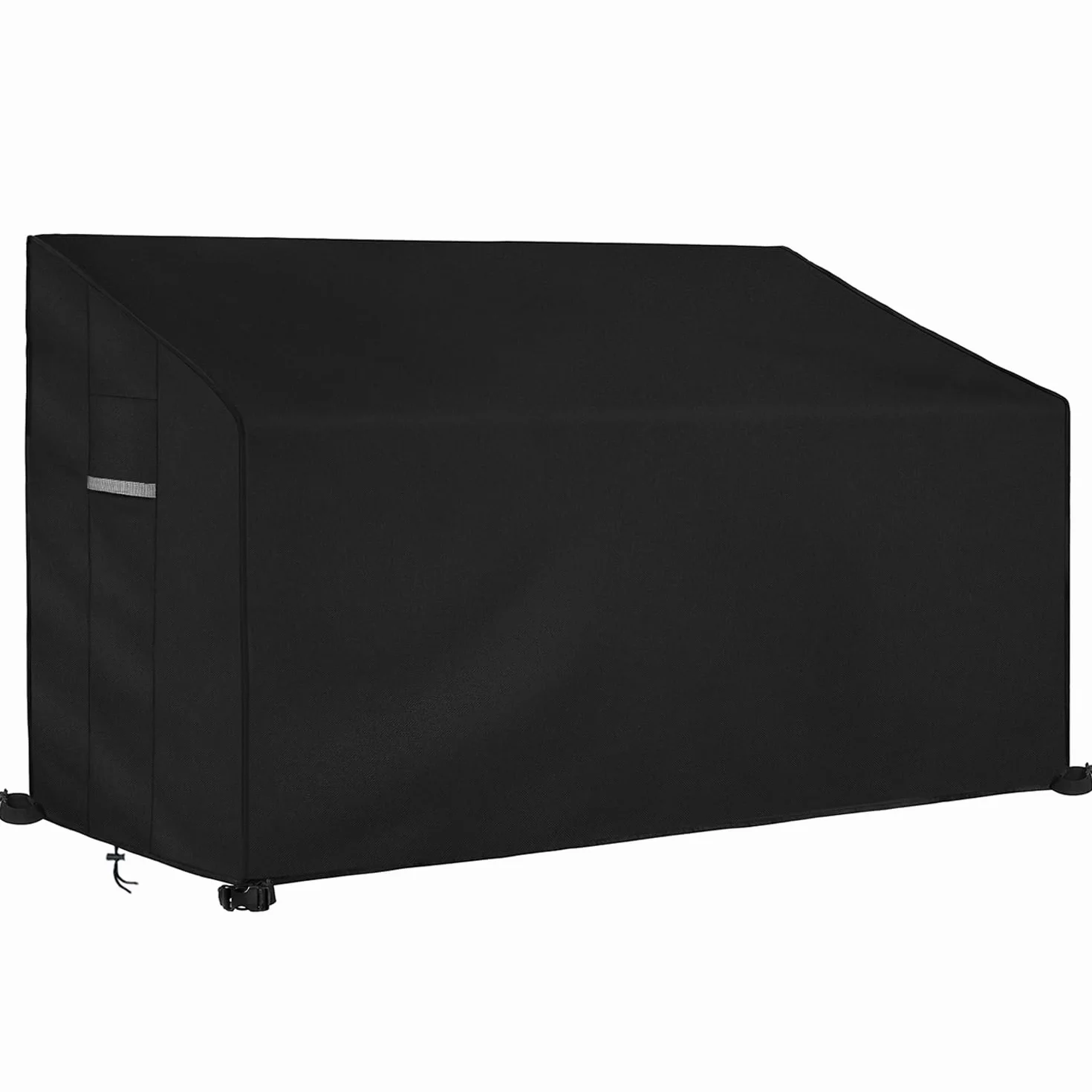 Dokon Housse Banc de Jardin 3 Places Imperméable Protection Extérieur Tissu Oxford 420D Anti-UV Noir 163x66x63/89cm
