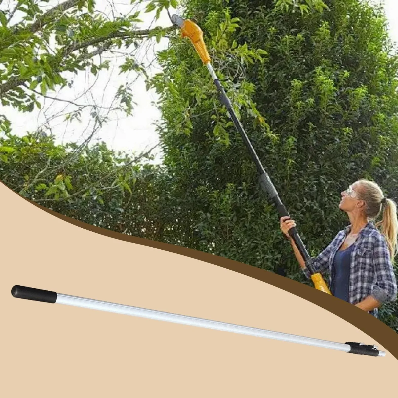 Generic Extension Pole pour Sécateur Barre Télescopique Réglable pour Coupe Branches Accessoire de Jardinage Ergonomique En Alliage D'Aluminium Pratique Adapt, 5m
