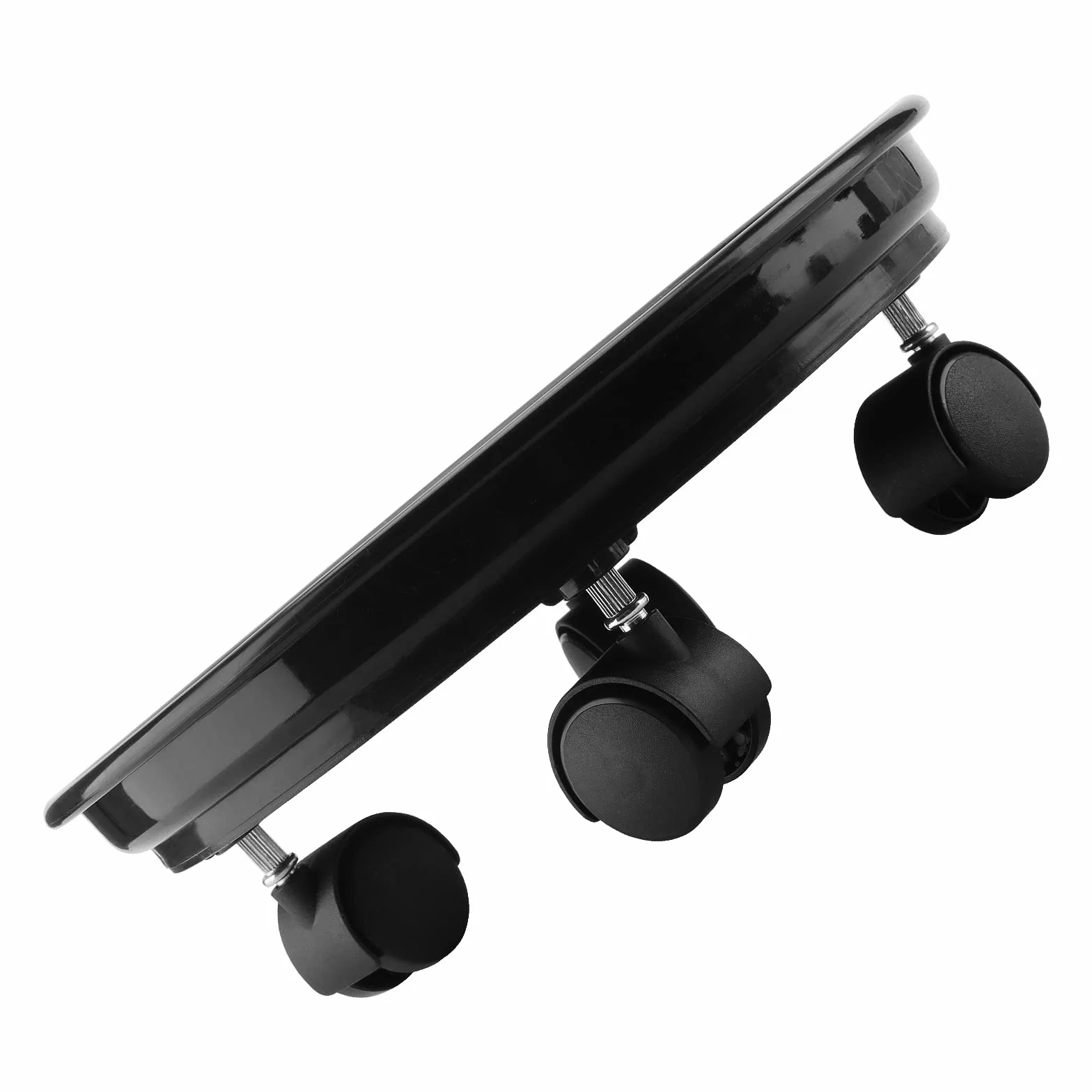 Lot de 3 Supports de Plantes à roulettes 30 cm - Chariot Mobile pour Plantes Intérieur Extérieur - Charge 50 kg - Noir
