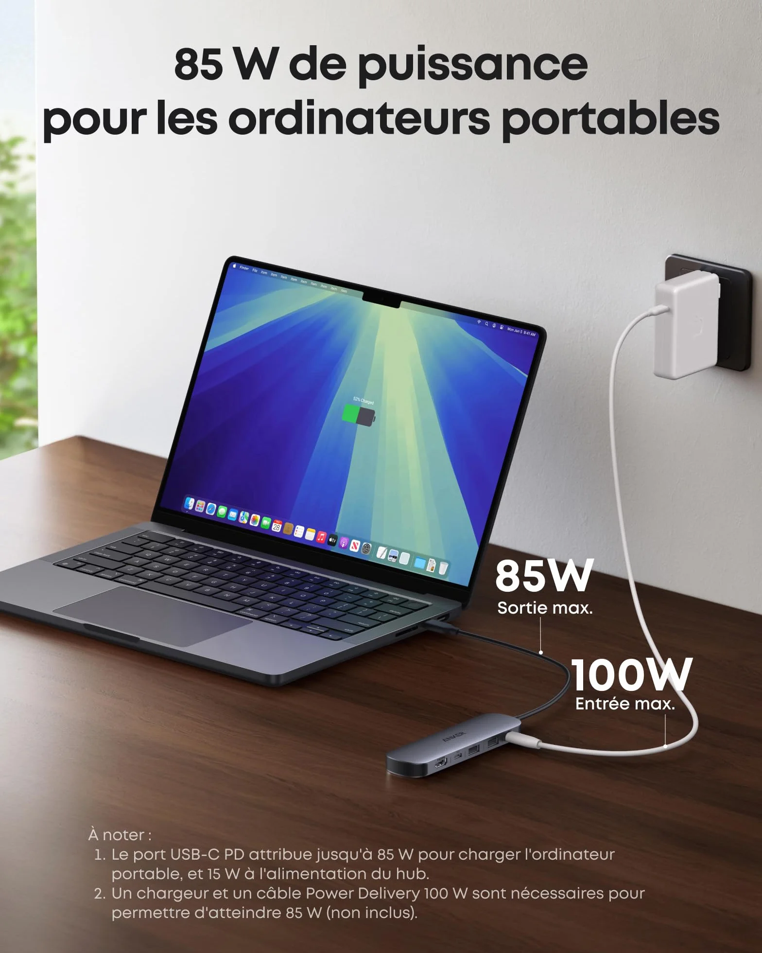 Anker Hub USB C Concentrateur 7 en 1, Répartiteur HDMI 4K 60 Hz, Power Delivery 100W, 3 Ports USB A et Type C 3.0, Carte SD/TF