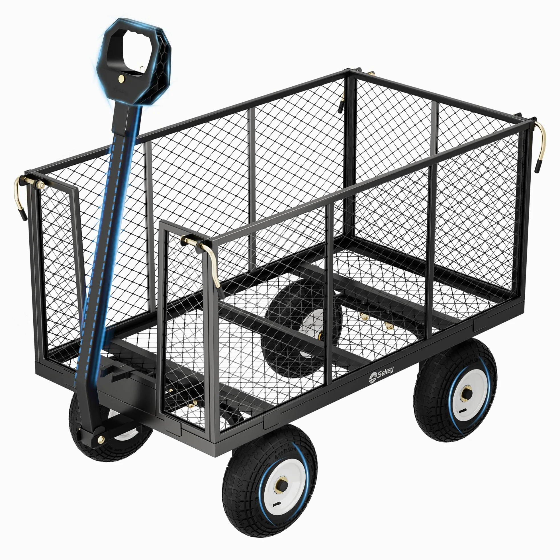 Chariot de Jardin Titan – Capacité de Charge 550 KG, Chariot de Transport pour équipement avec poignée brevetée, Pneus gonflables en Caoutchouc Complet, 200 L, Anthracite