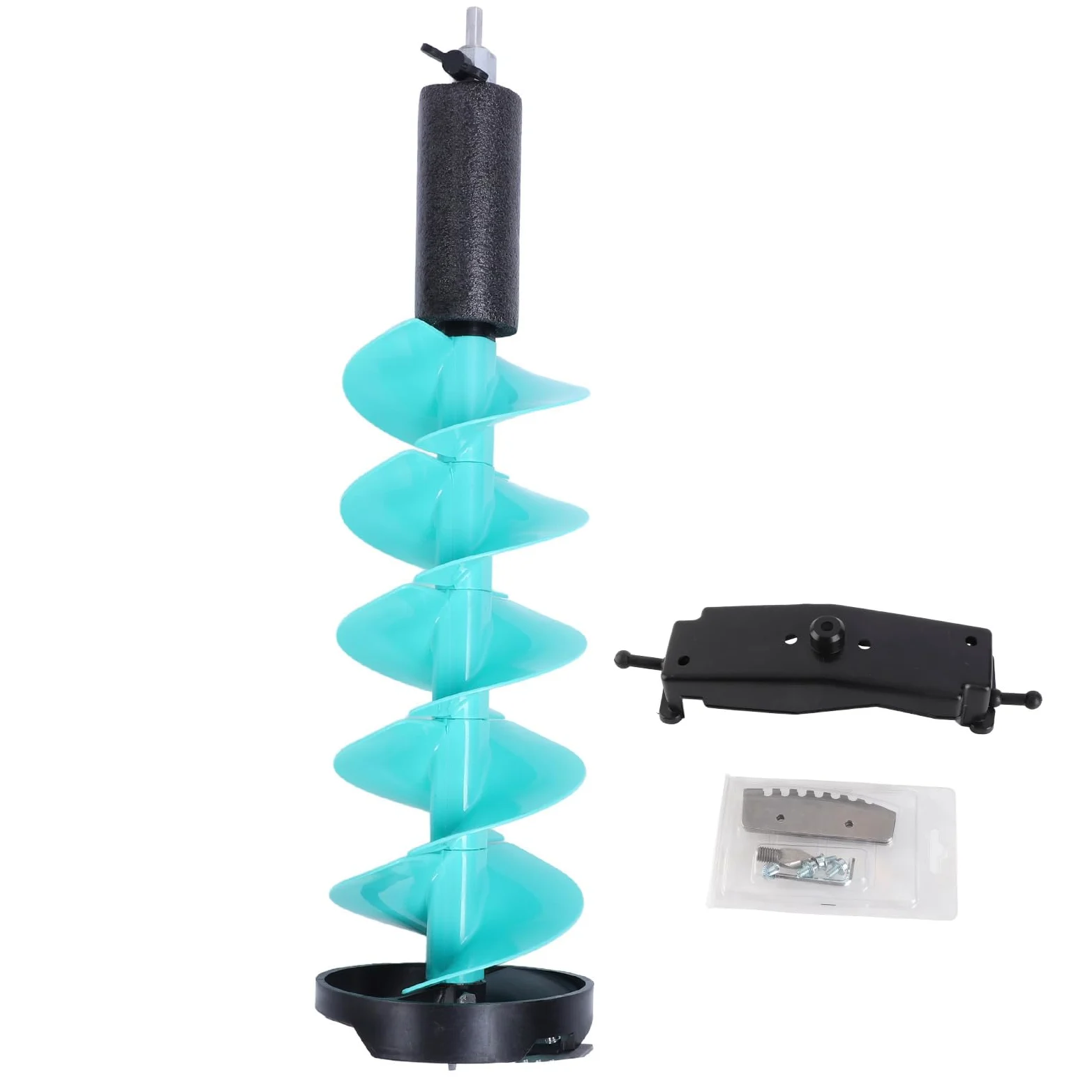 Foret à tarière pour pêche sur glace, 8 po x 28,7 po, nylon flottant | Lames de coupe en carbure pour percer des trous dans la glace avec une perceuse électrique