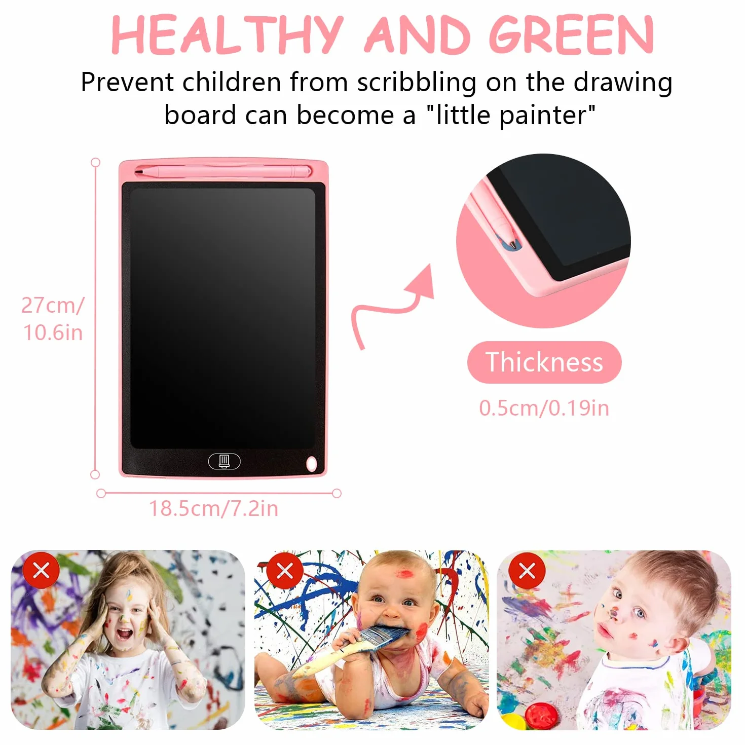 Frasheng Tablette d'écriture LCD colorée 12 Pouces pour Enfants