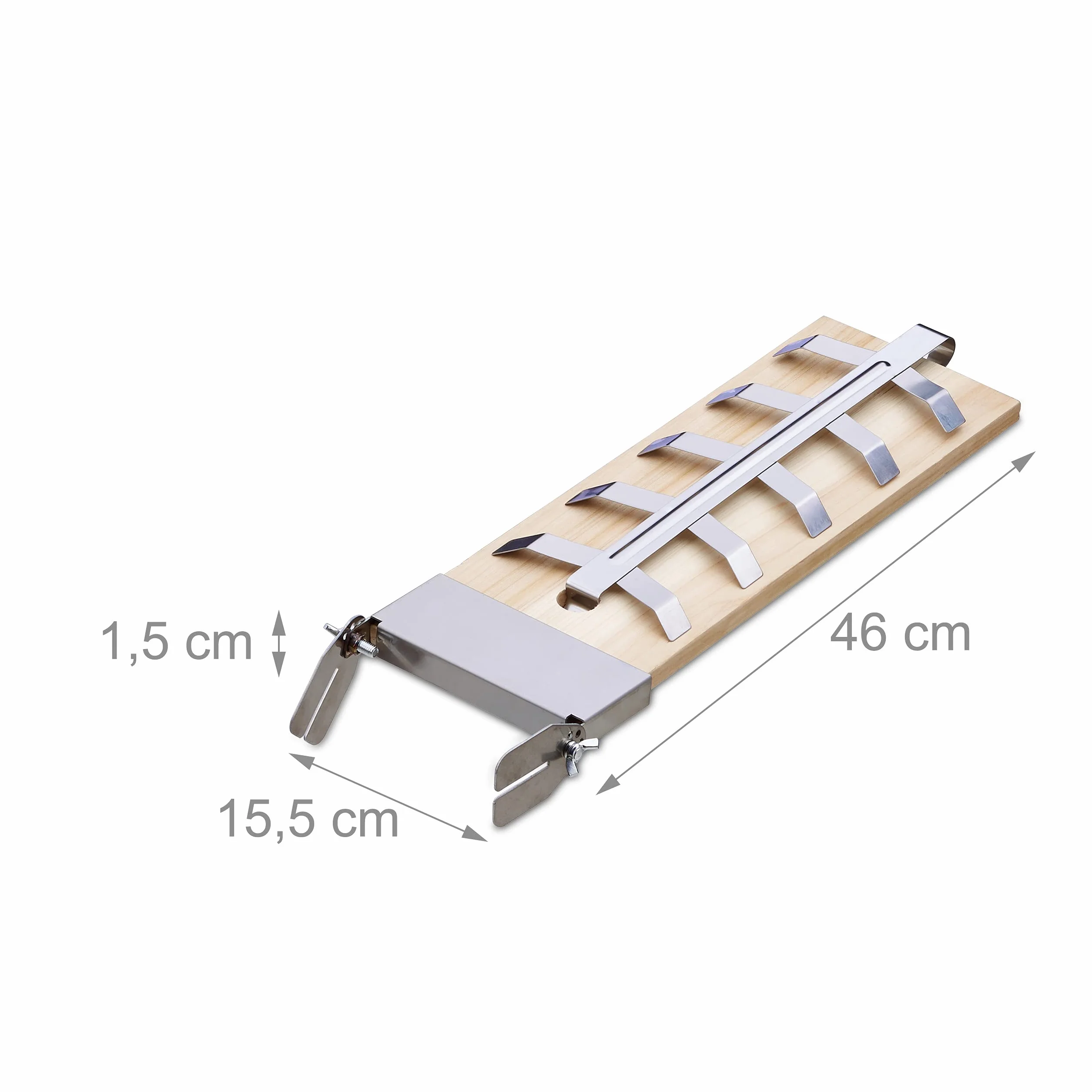 Relaxdays Lot de 6 Planches à Saumon en Bois de cèdre 46 x 15,5 cm Fixations inclinables INOX