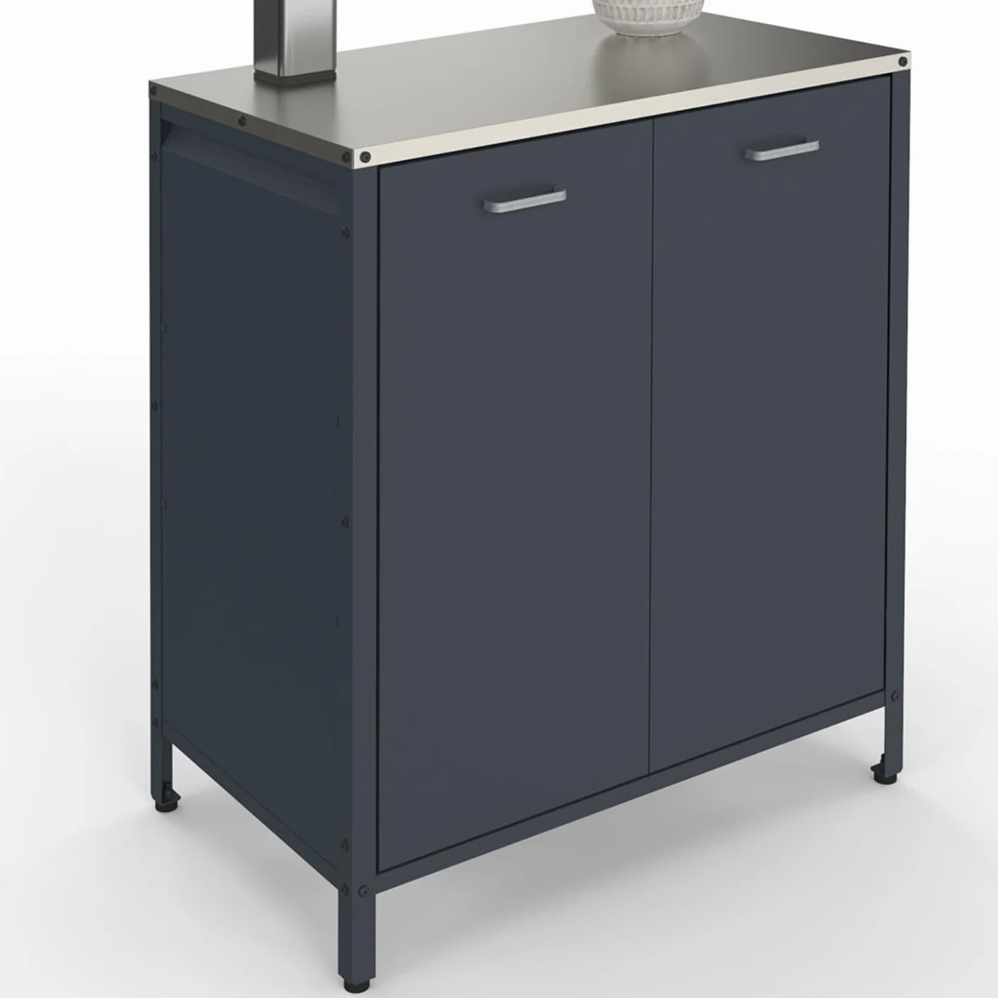 Meuble de Cuisine extérieure Pareo 2 Portes en Acier Gris Anthracite