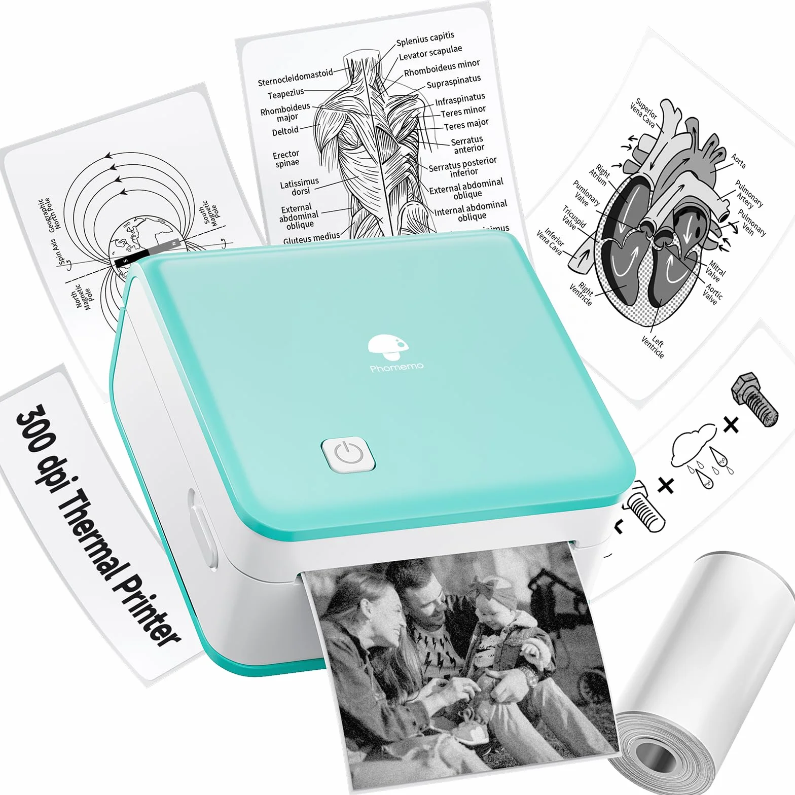 Phomemo M02 Pro Imprimante Portable Thermique 300 DPI Bluetooth Vert
