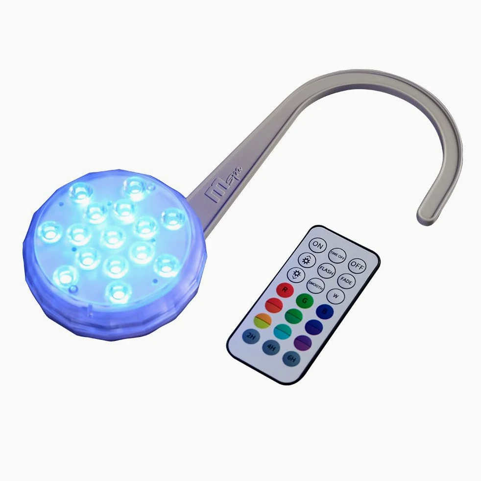 Lumière LED RGB submersible avec télécommande | Lumière sous-marine avec 16 couleurs et 4 modes, étanche pour piscine, aquarium, baignoire et décorations lumineuses (lumière LED RGB avec