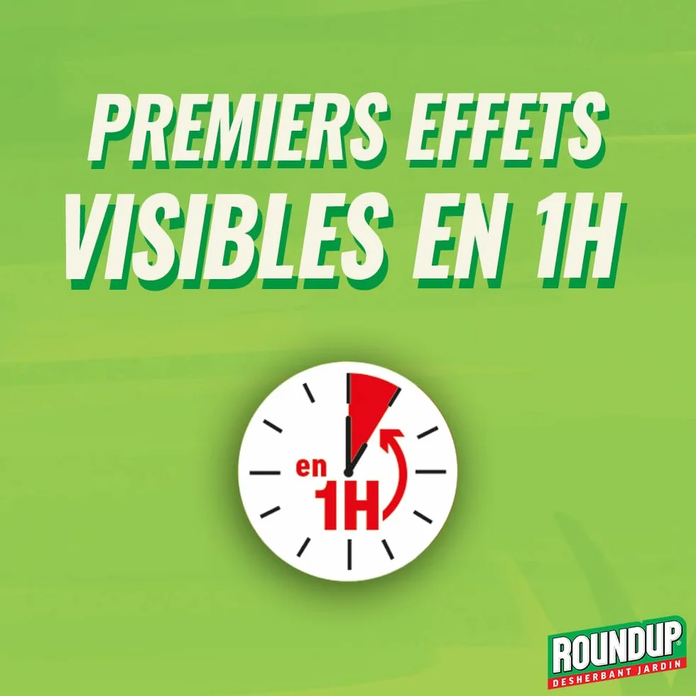 ROUNDUP Désherbant Concentré 2-en-1 Mauvaises Herbes Mousses 400ml