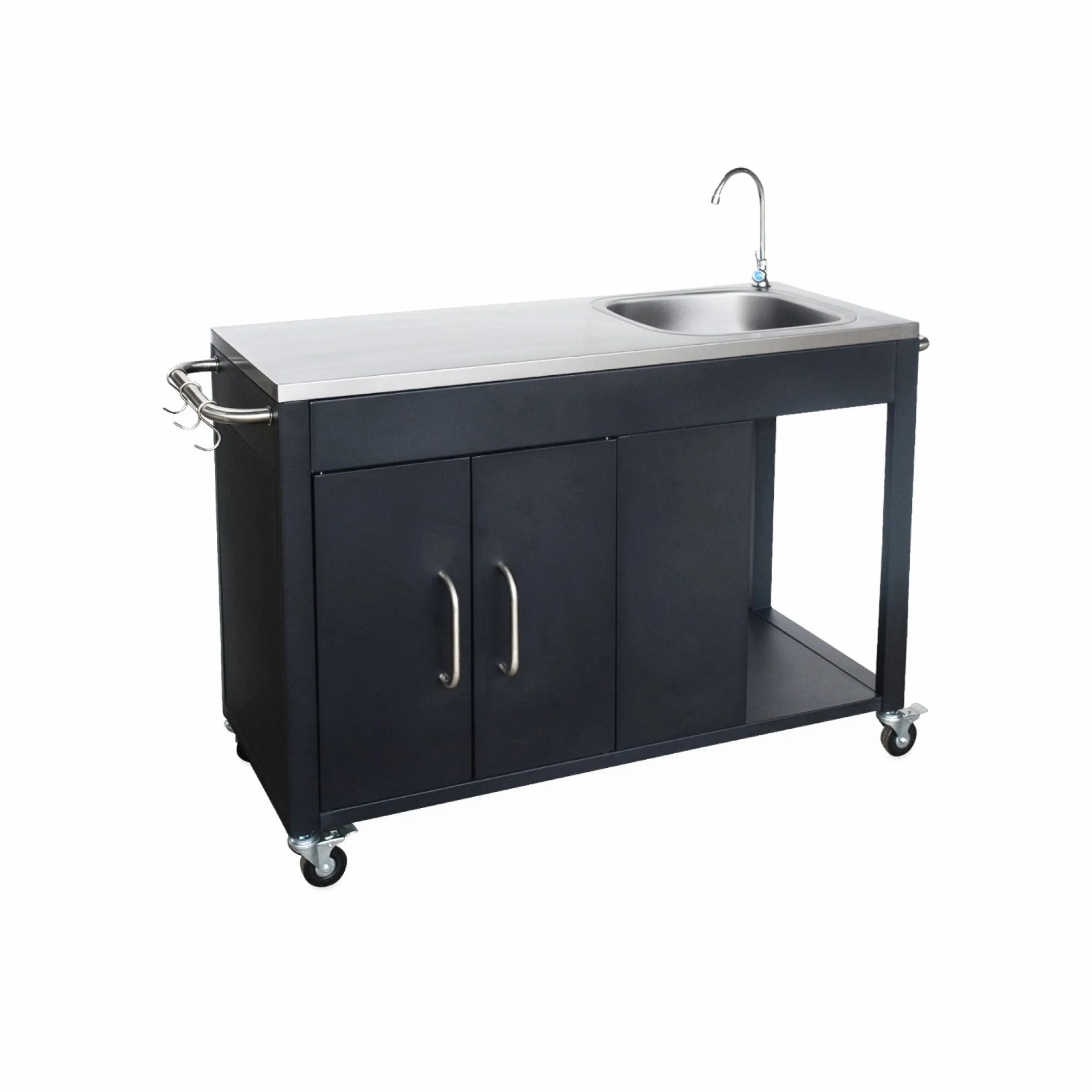 Alice's Garden Cuisine extérieure acier noir L139xP70.6xH113 cm