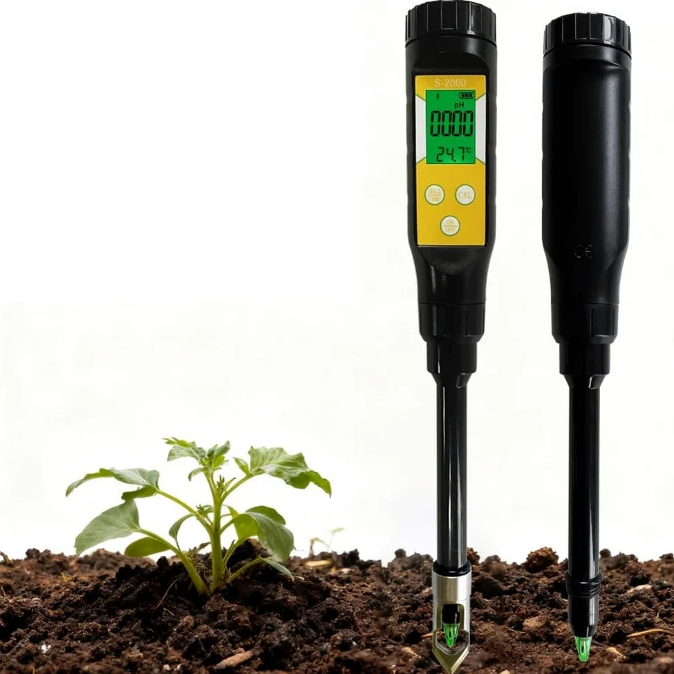 Testeur de pH du sol sans fil avec application smartphone, testeur numérique de température et d'acidité pour pots de jardin et agriculture, étanche IP67, design compact