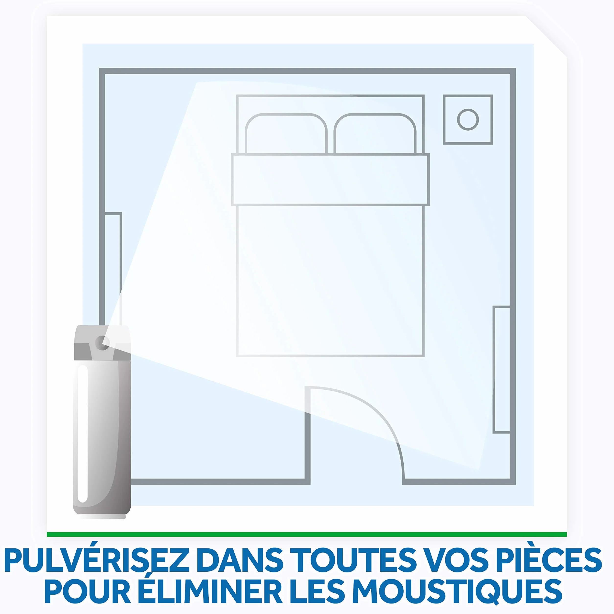 Raid Max Aérosol Mouches et Moustiques 2 en 1 Action Rapide Longue Durée Parfum Eucalyptus 24h