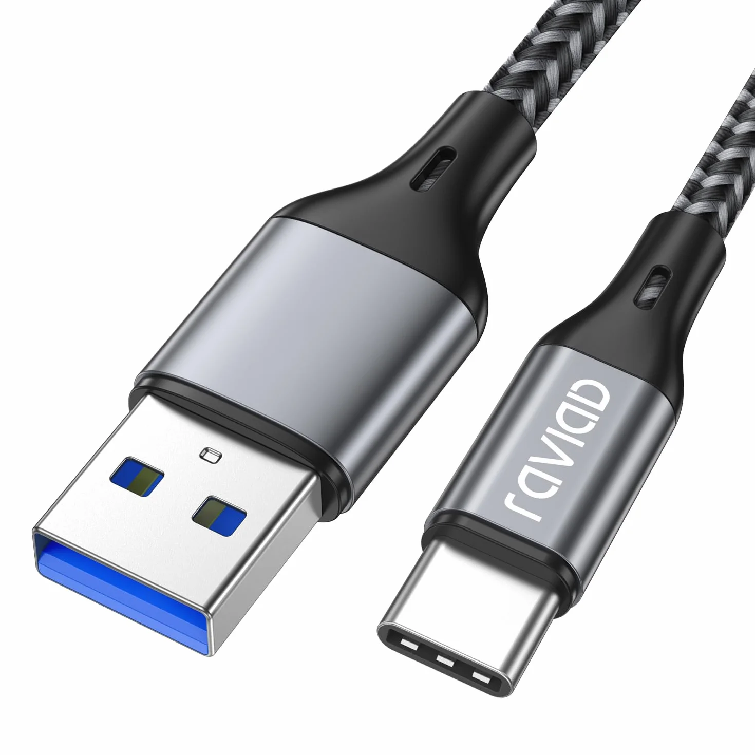 RAVIAD Cable USB C USB 3.0 1M Charge Rapide 3A QC 3.0 Nylon Tressé pour iPhone 17 16 15 Plus Pro Max Samsung Galaxy S24/S23/A54 Huawei P40/P30 Google Pixel