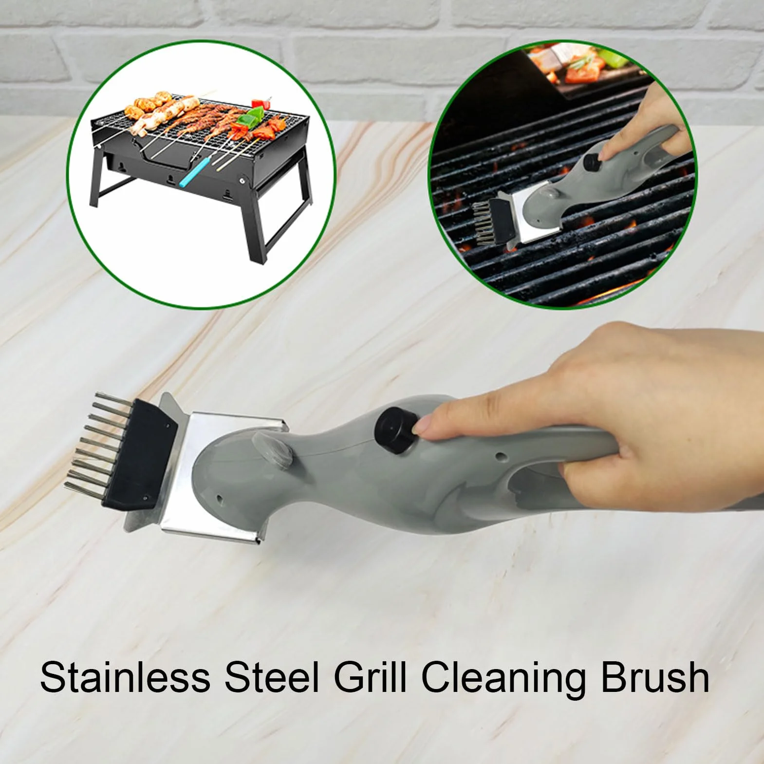 Brosse de Gril à Barbecue à Vapeur, Pinceau électrique et Grattoir, Cadeaux de Grillades pour Hommes