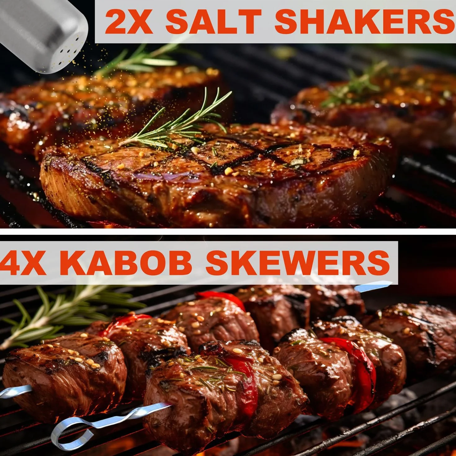 N NOBLE FAMILY 30Pcs Set Barbecue Accessoire en Acier Inoxydable - Outils Barbecue Professionnel - Kit Cadeau