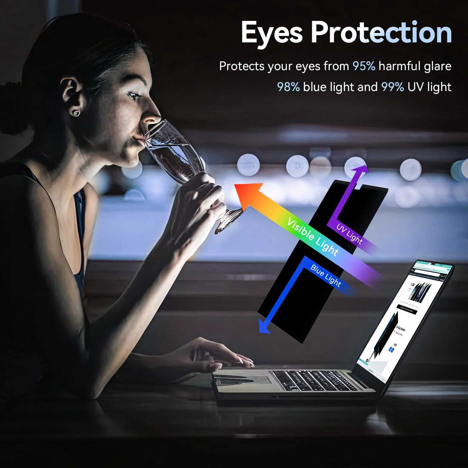 Filtre Confidentialité Magnétique Protescreen pour Macbook Pro 14 Pouces 2021-2026 M1 M2 M3 M4 M5 Protection Ecran Anti Lumière Bleu Anti-Espion