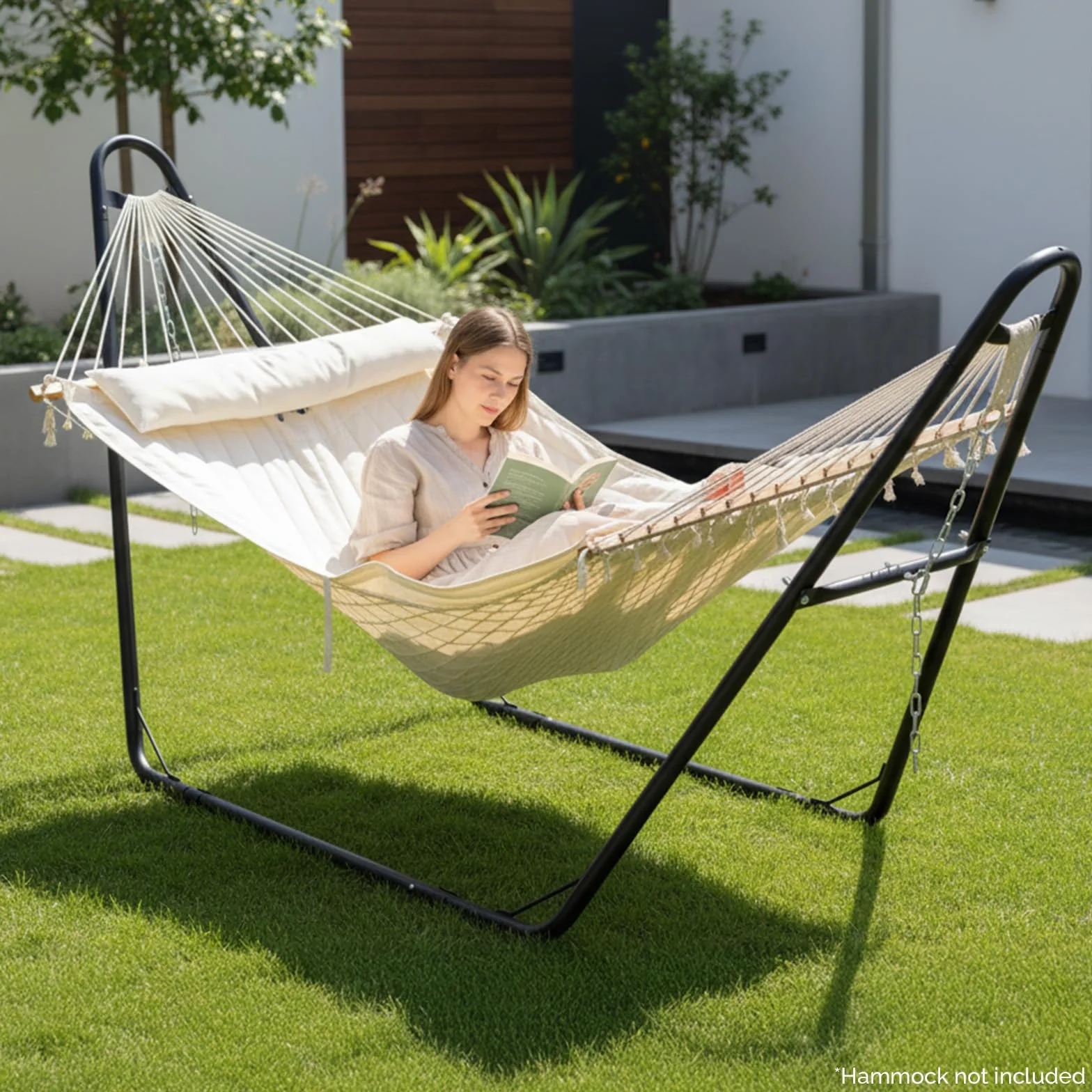 Support Hamac Acier 250 kg Universel 2-3 m avec Chaînes et Crochets