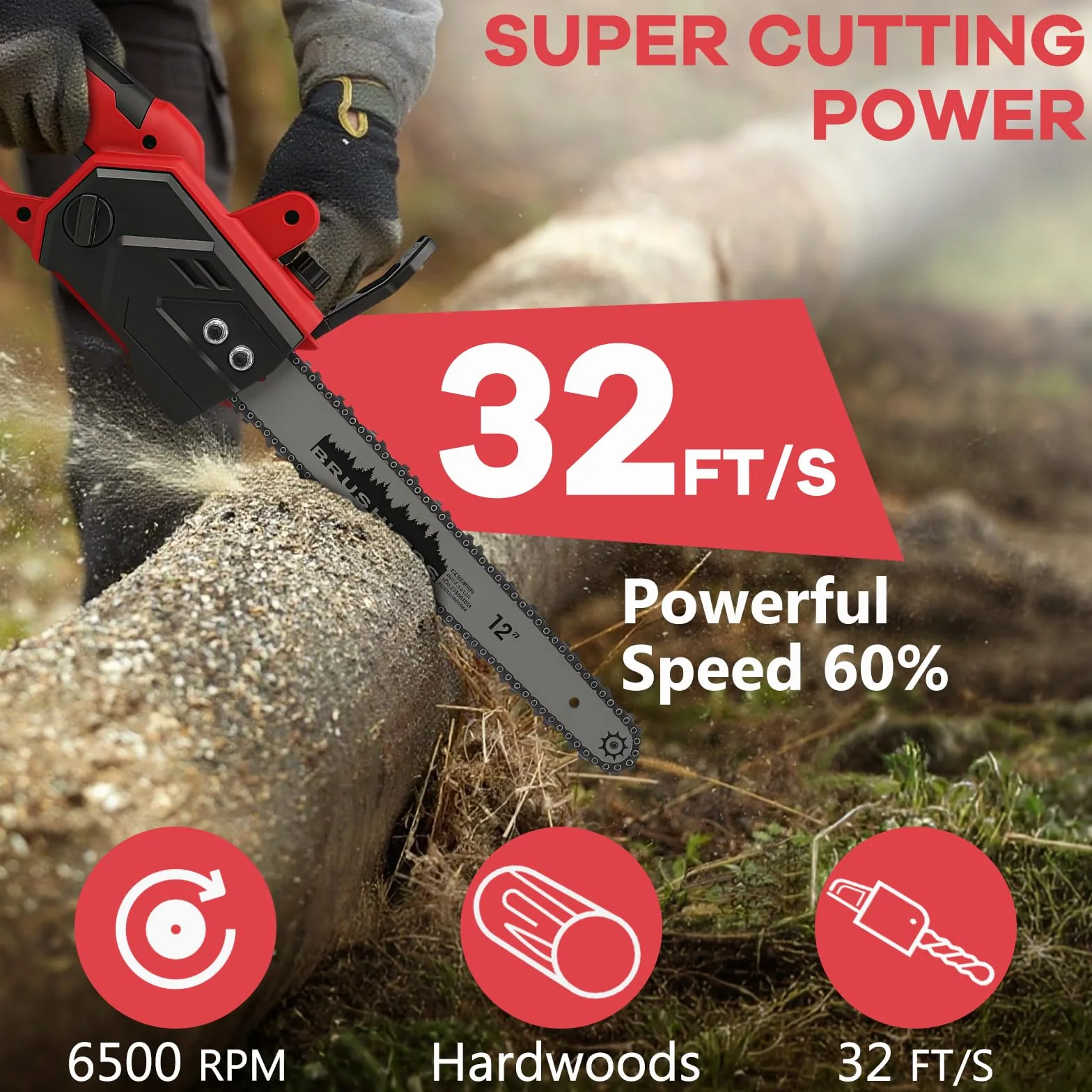 WingFly Tronçonneuse électrique sans fil 12" pour Milwaukee M18 18 V | moteur sans balais, lame de 30 cm, vitesse de chaîne 10 m/s, système de lubrification automatique (sans batterie)