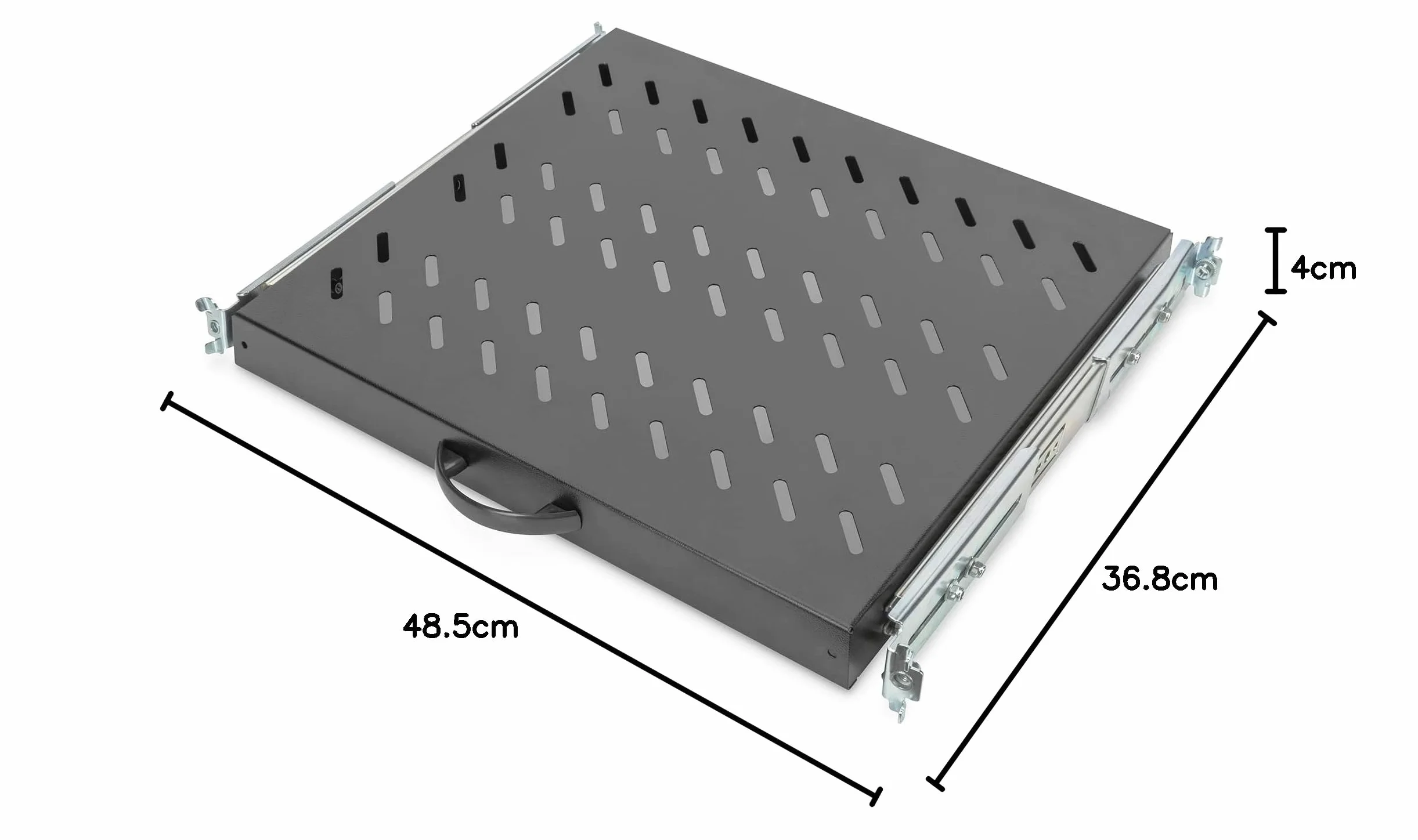 DIGITUS Etagère 1U extractible 345 mm Noir pour Armoire réseau