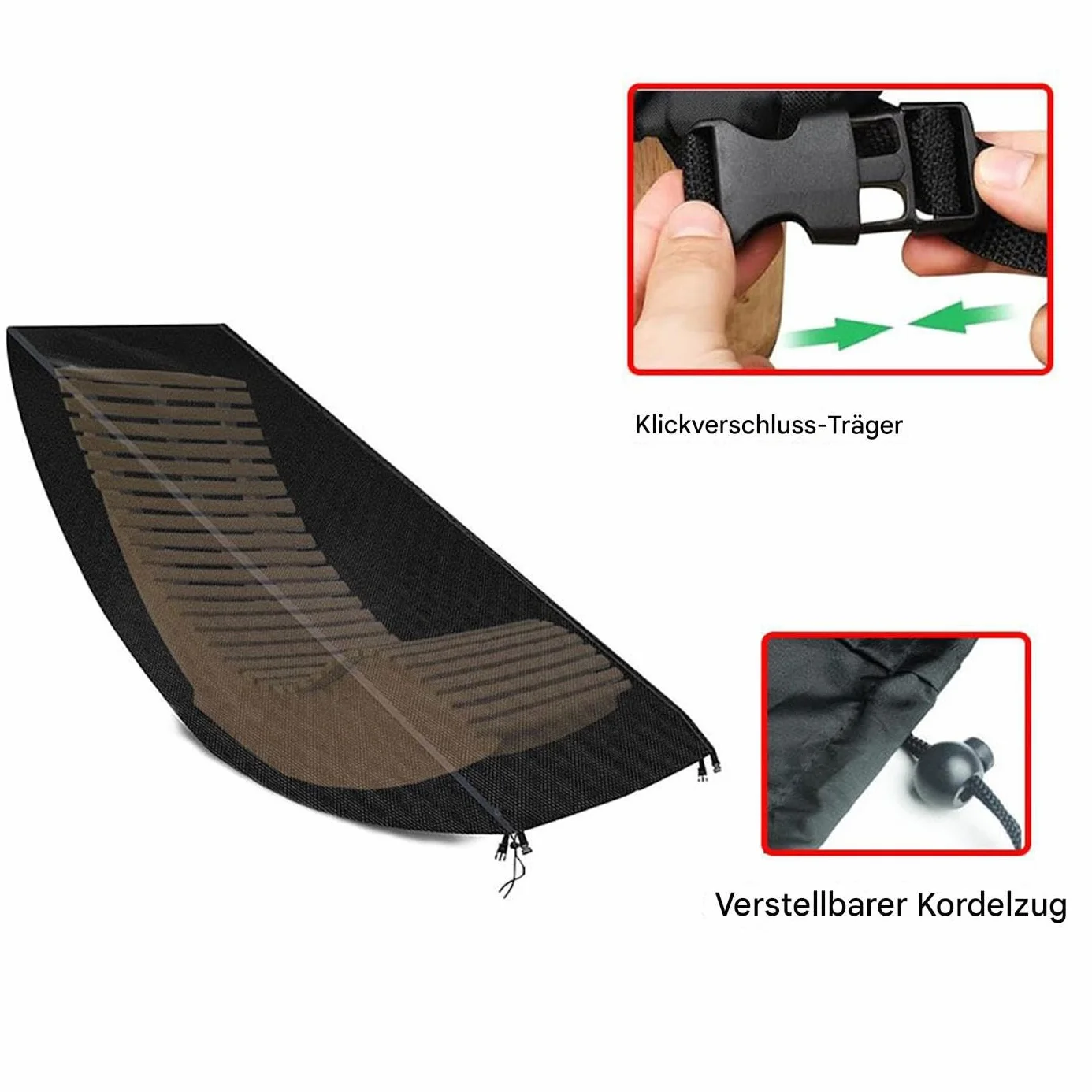 Housse de chaise longue d'extérieur imperméable en bois protection solaire pour terrasse jardin