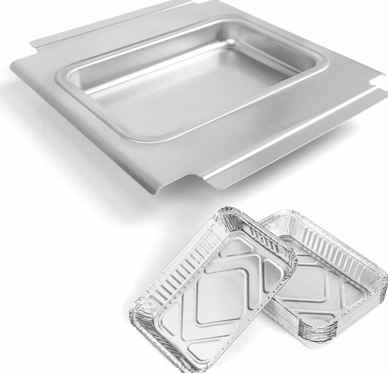 GFTIME Bac d'égouttement pour barbecue Weber Q200 Q300 Serie avec 15 inserts aluminium