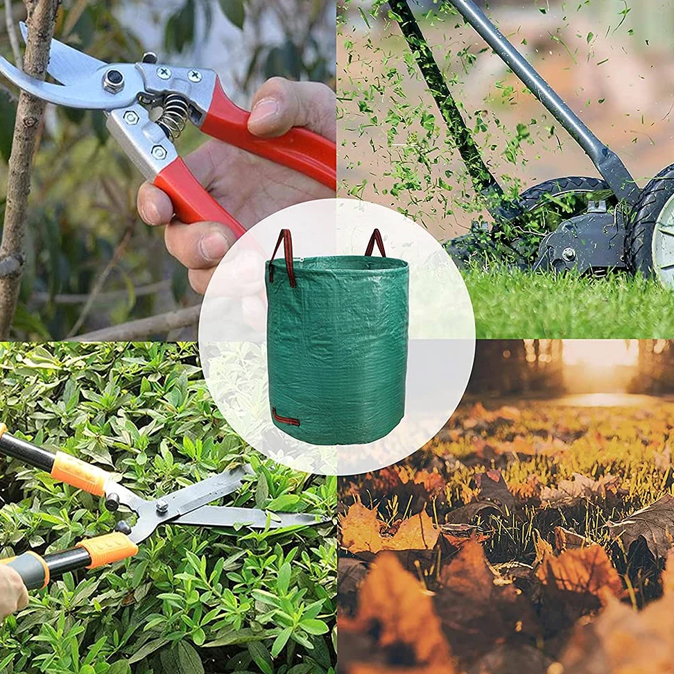 Sacs de Jardin 500L,Sac de Déchets de Jardin en Polypropylène(PP),Pliables et Réutilisables,étanche Grande Sacs avec Poignées,Grand Sac Jardinage Dechets (5Pack)