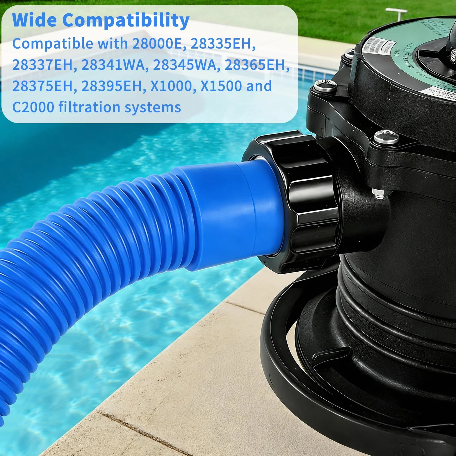 Tuyau Piscine 38mm 1 Mètre Tuyau de Rechange pour Pompe Filtre Piscine Hors Sol
