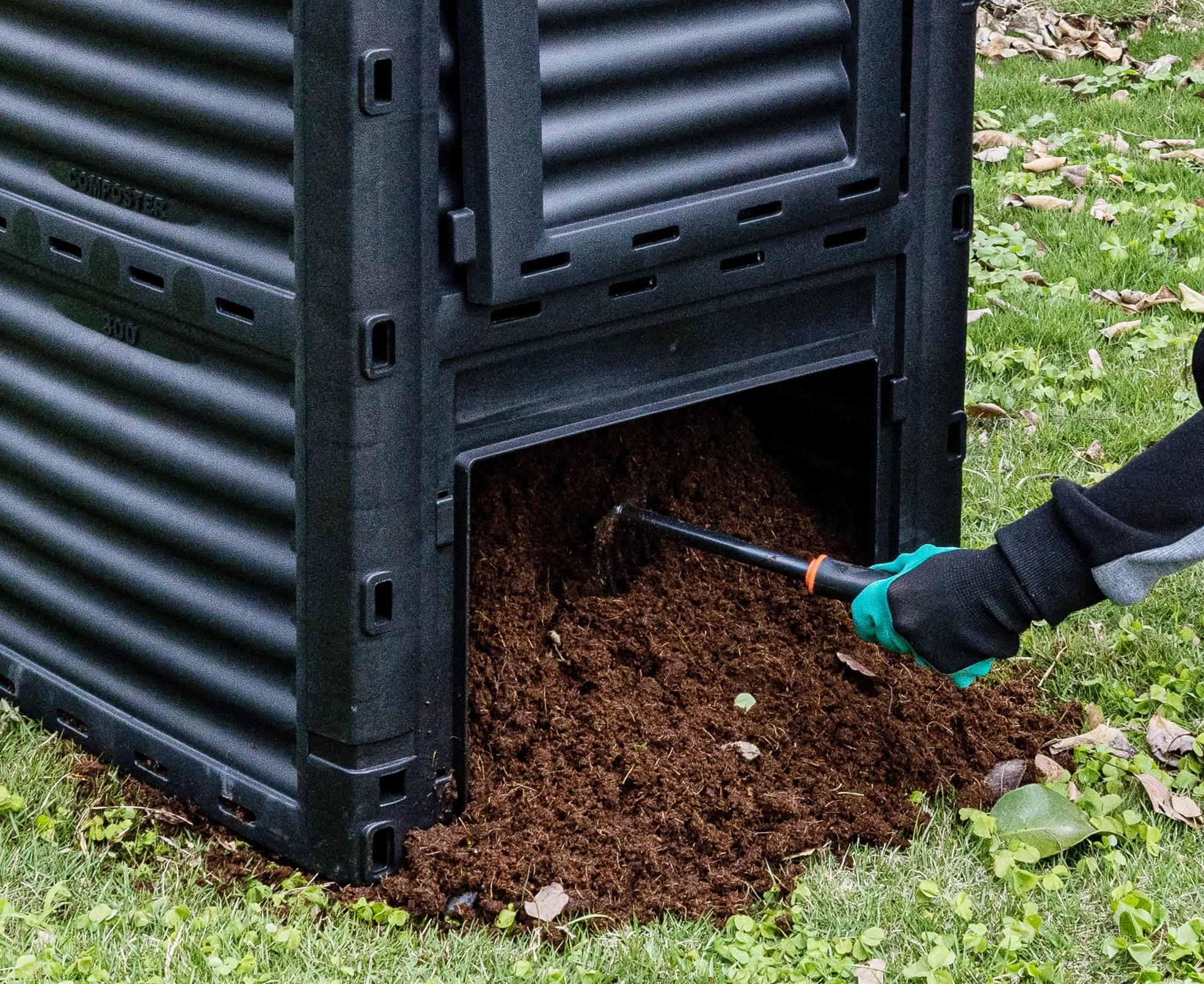 Linea Garden Friend C1933431 Composter 300 l en polypropylène résistant aux intempéries, Vert