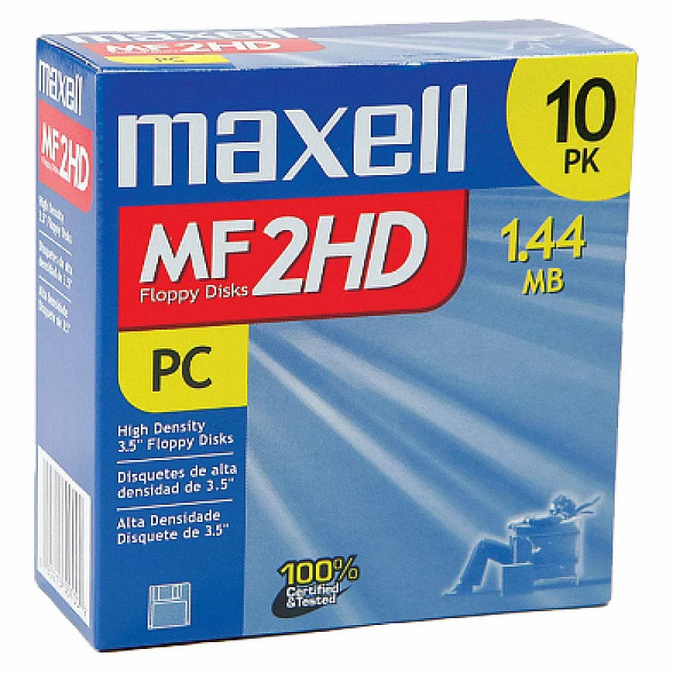 Maxell MF2HD Lot de 10 disquettes 3,5 1,44 Mo pré-formatées pour IBM