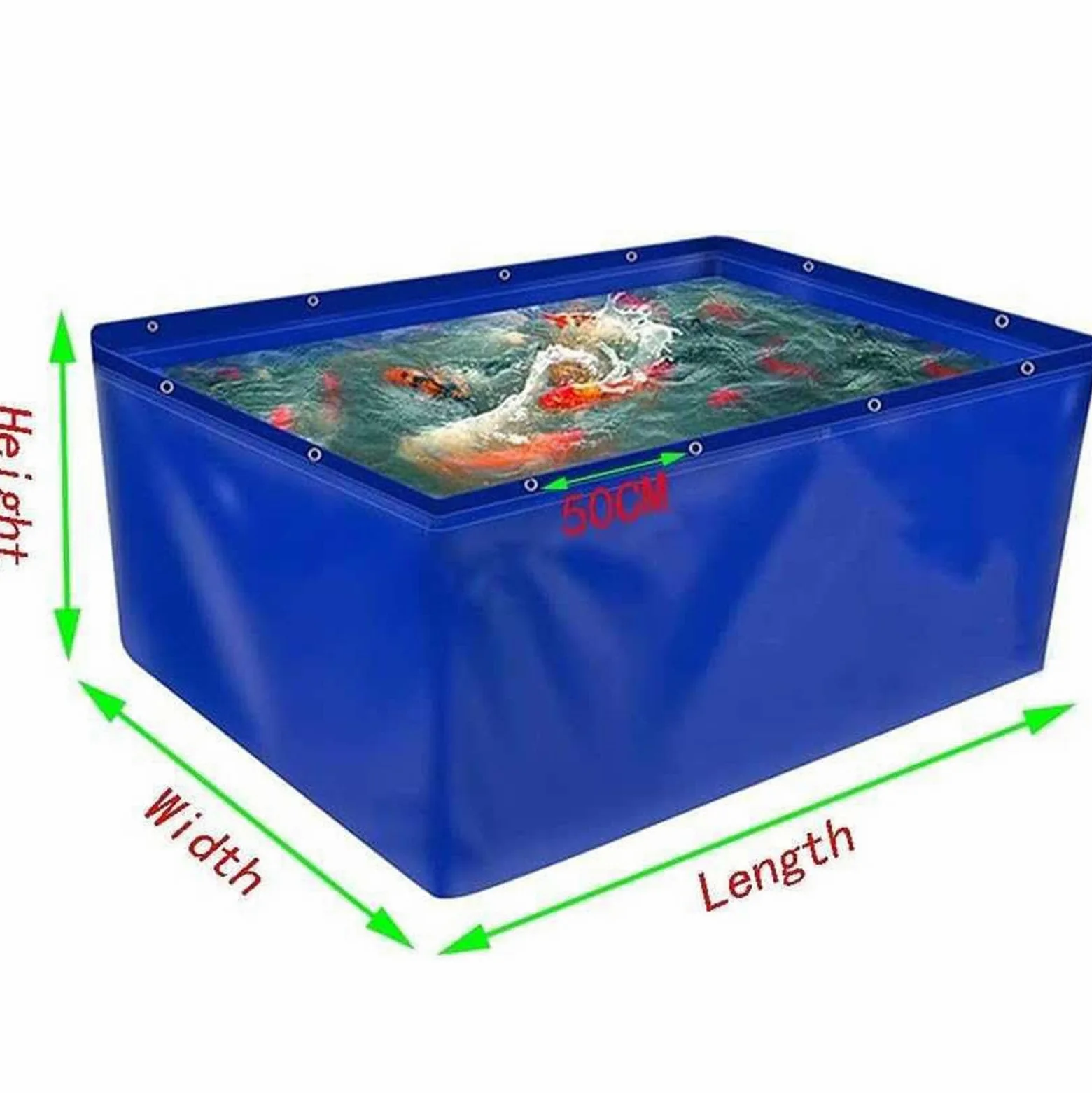 Aquarium en PVC avec vanne de vidange - Aquarium temporaire Multifonctionnel adapté aux Poissons d'eau de mer, aux koïs, etc. - des Solutions d'aquarium pour répondre à Vos Besoins.